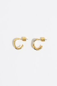 Pendientes aro doble textura bicolor