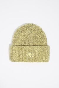 Lime marl knit hat