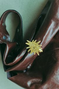 Pulseira sol textura dourado cepillado