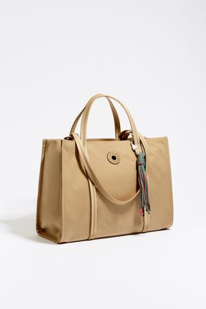 L lilac leather shopper bag