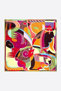 Pa&ntilde;uelo formas geom&eacute;tricas granate