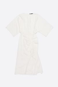 Vestido lino con volante marfil