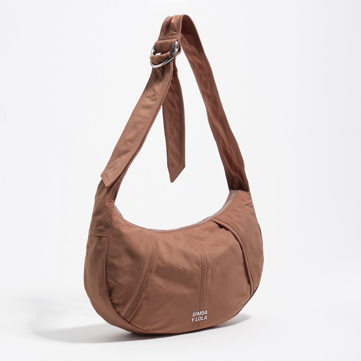 Bimba Y Lola Nougat Tan Medium Moon Bag