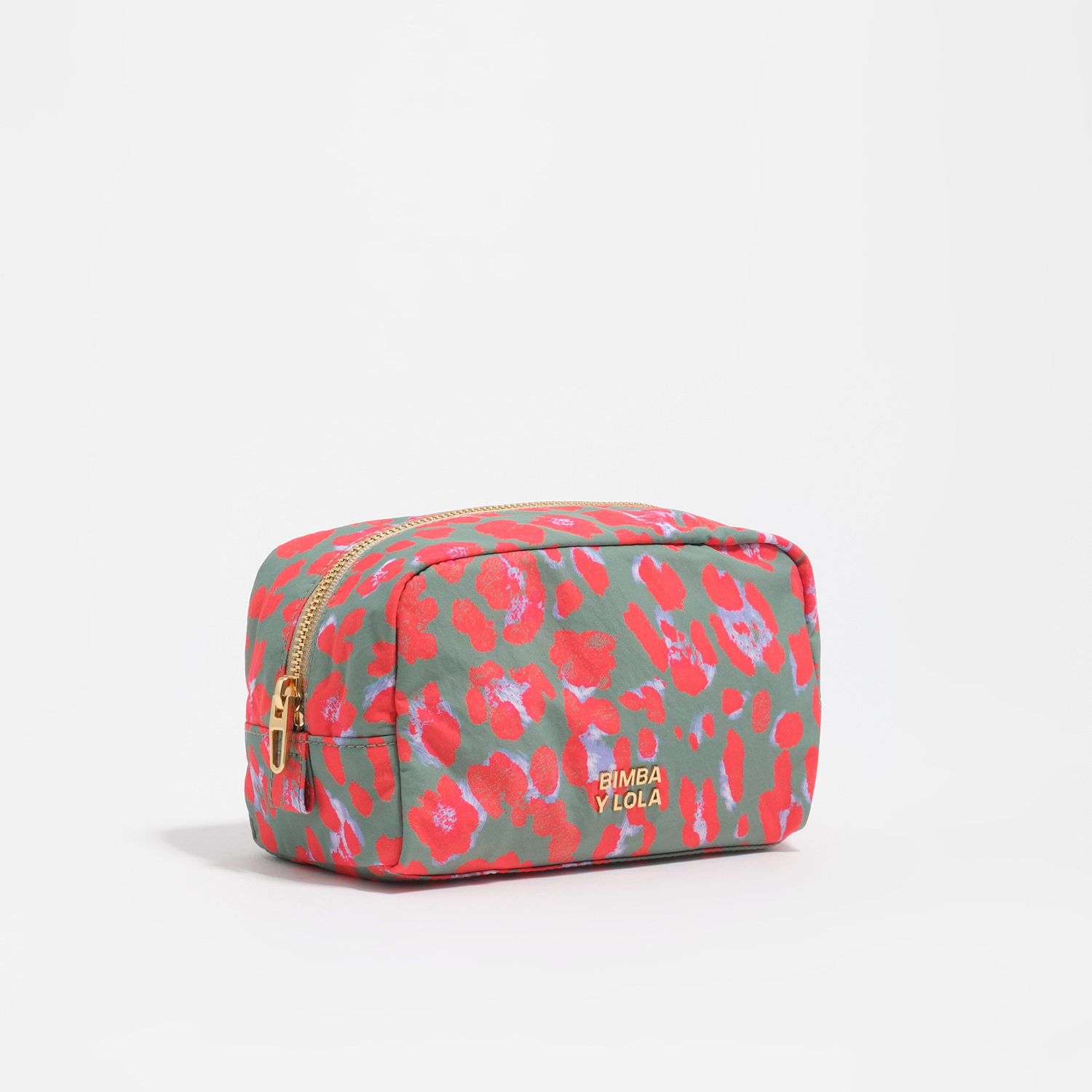 Bimba Y Lola Leopard Basil Aquamarine Leopard Nylon Make-Up Case