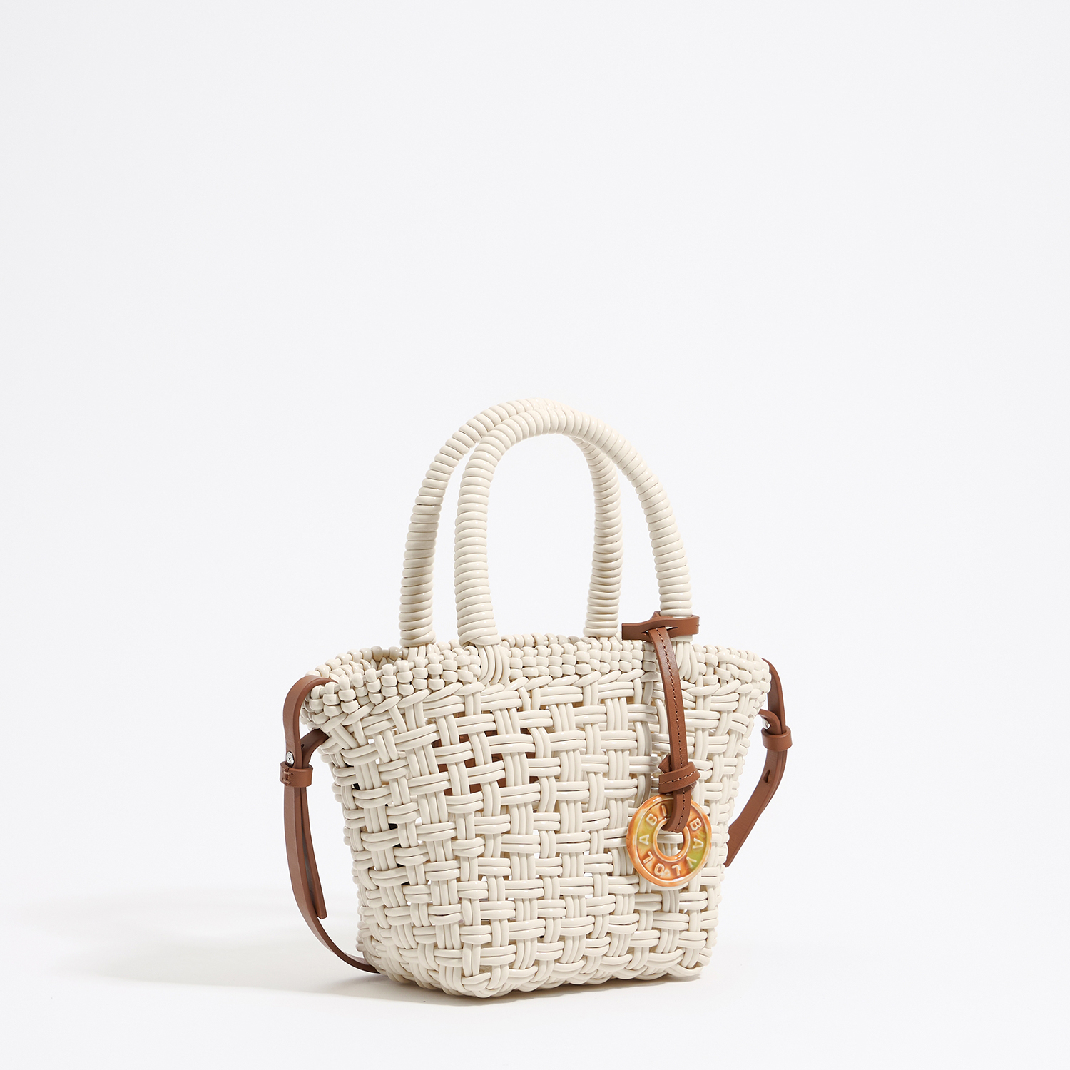 Torebka shopper pleciona kość słoniowa