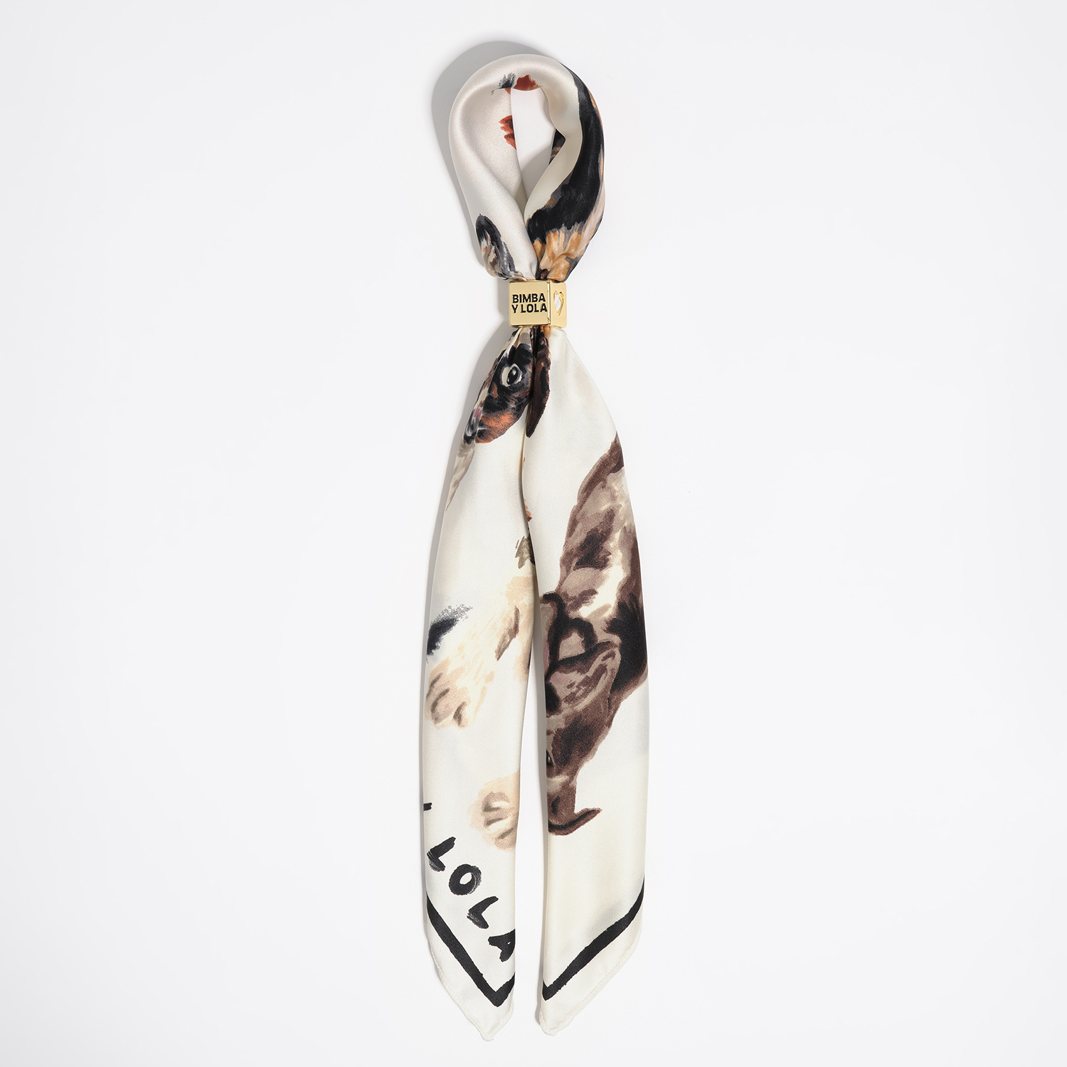 Bimba Y Lola Off White Dog Scarf Charm