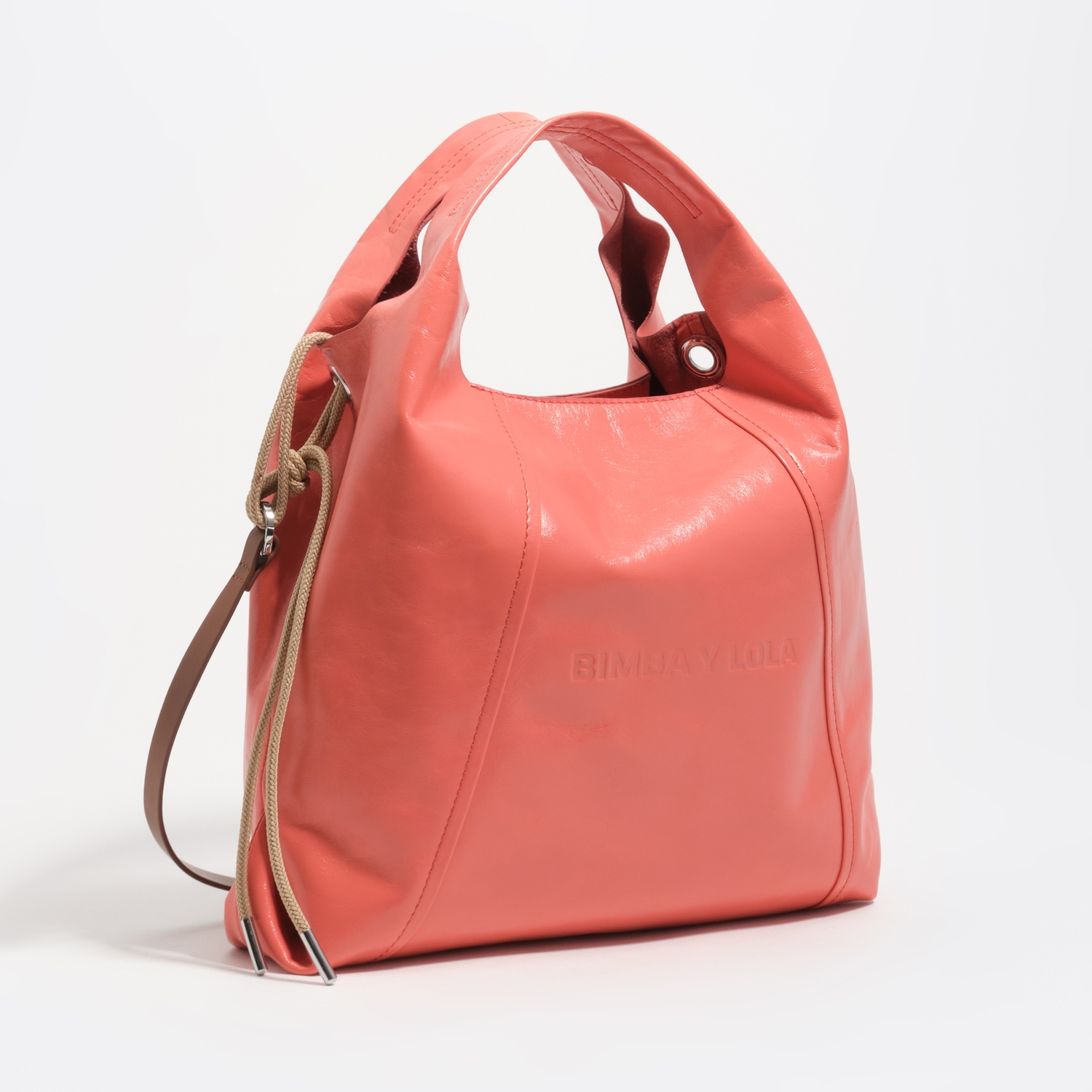 Bimba Y Lola Coral Medium Leather Paper Bag