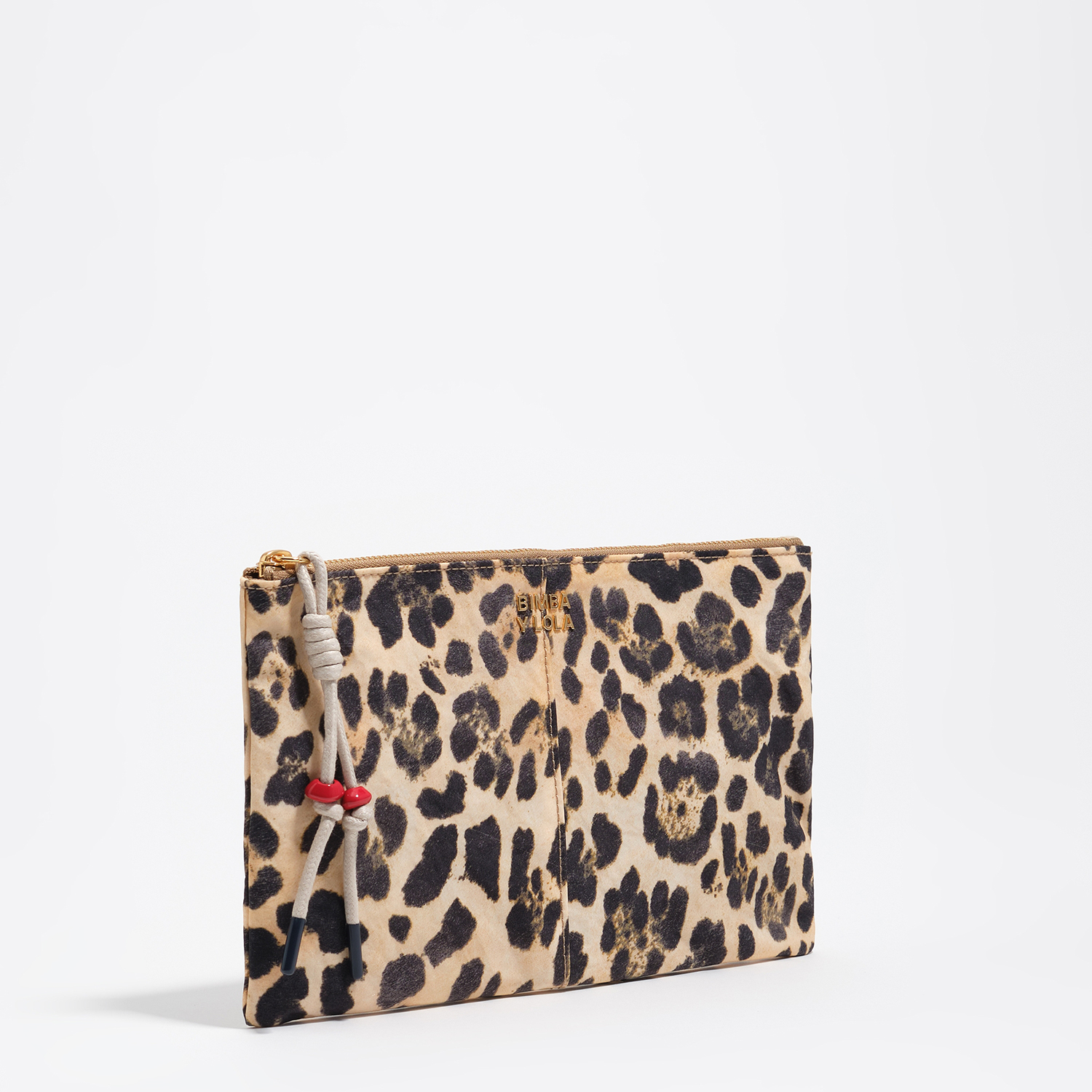 Bimba Y Lola Leopard Natural Natural Leopard Nylon Make-Up Case