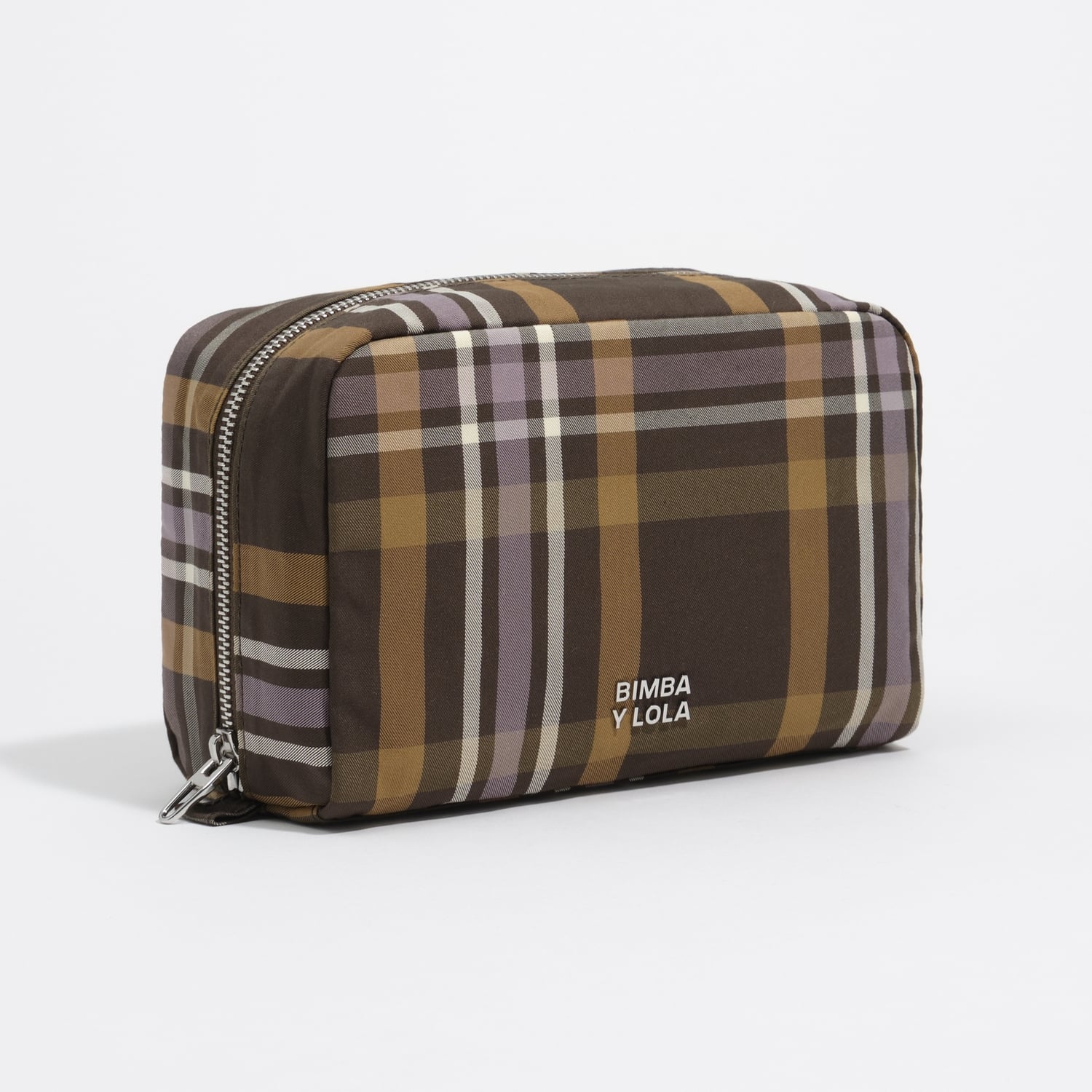 Saszetka średnia żakard tartan hunter green