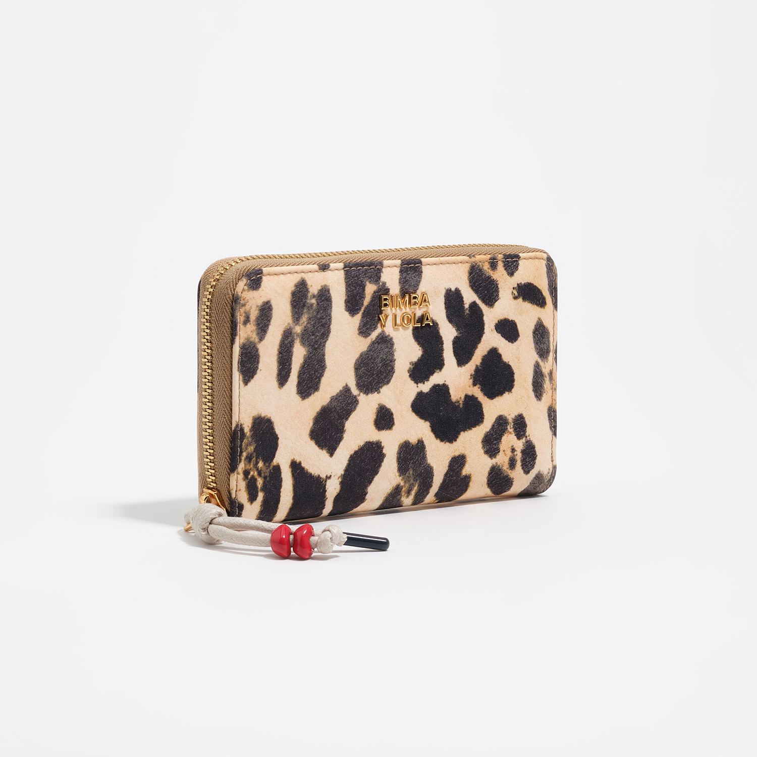 Bimba Y Lola Leopard Natural Natural Leopard Nylon Medium Wallet