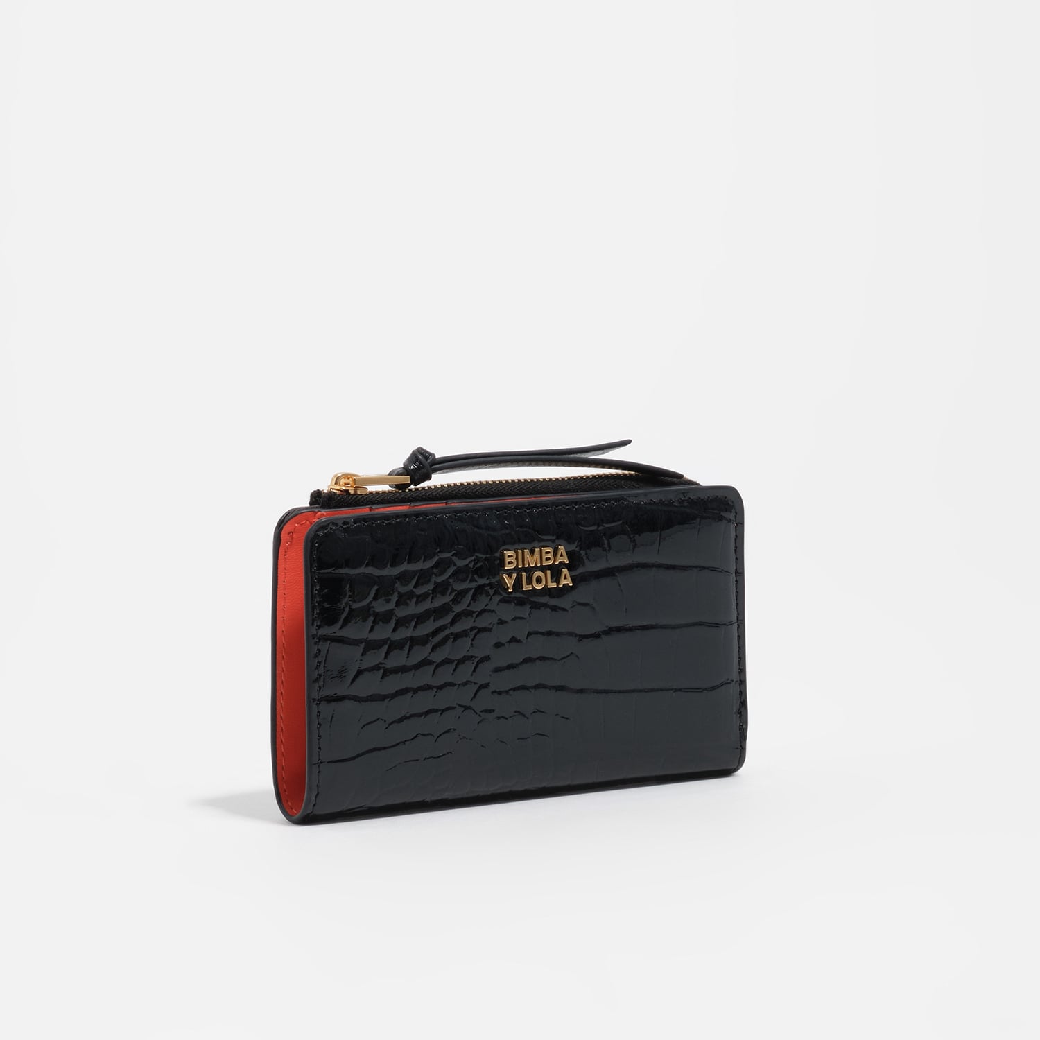 Bimba Y Lola Black Mock Croc Purse