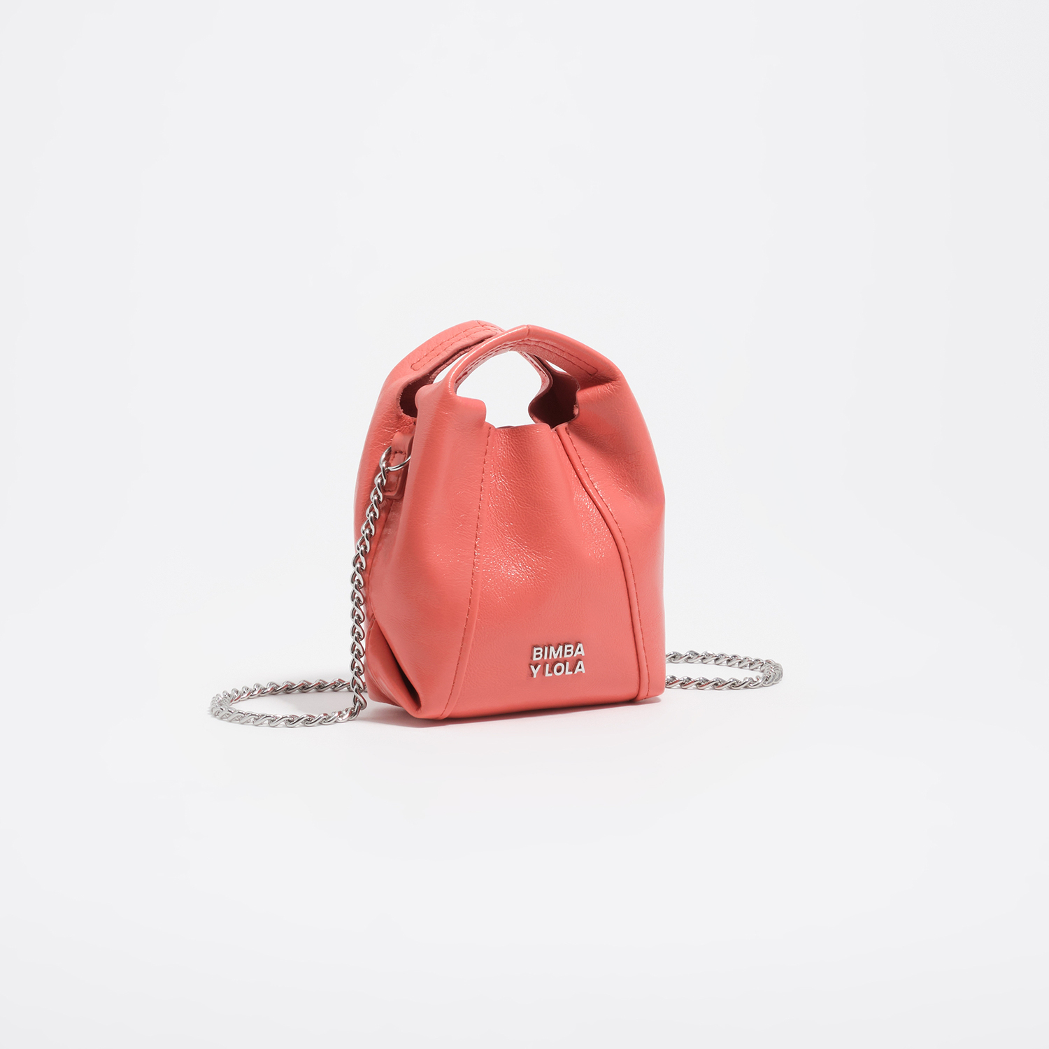 Bimba Y Lola Coral Micro Leather Paper Bag
