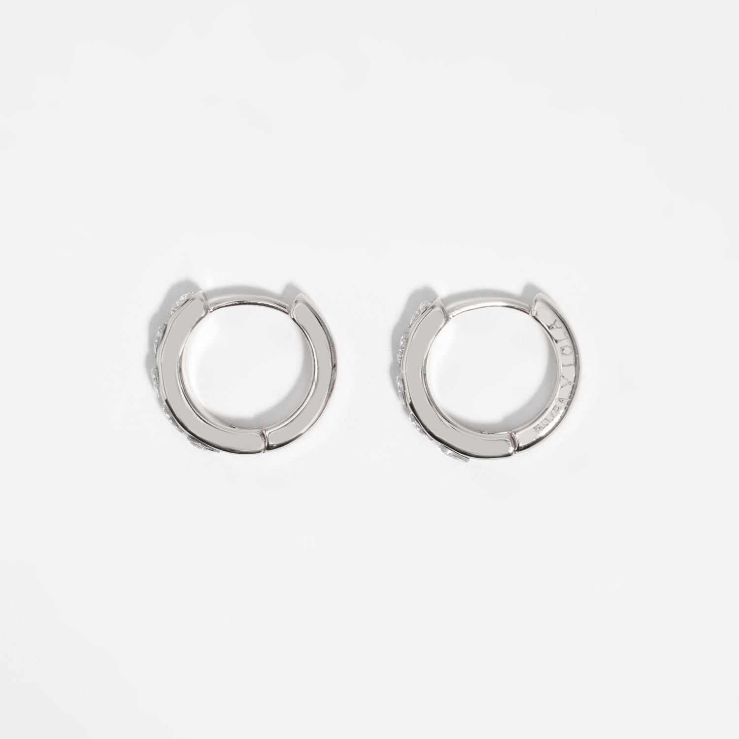 Bimba Y Lola Dark Silver Silver Heart Hoop Earrings With Crystals