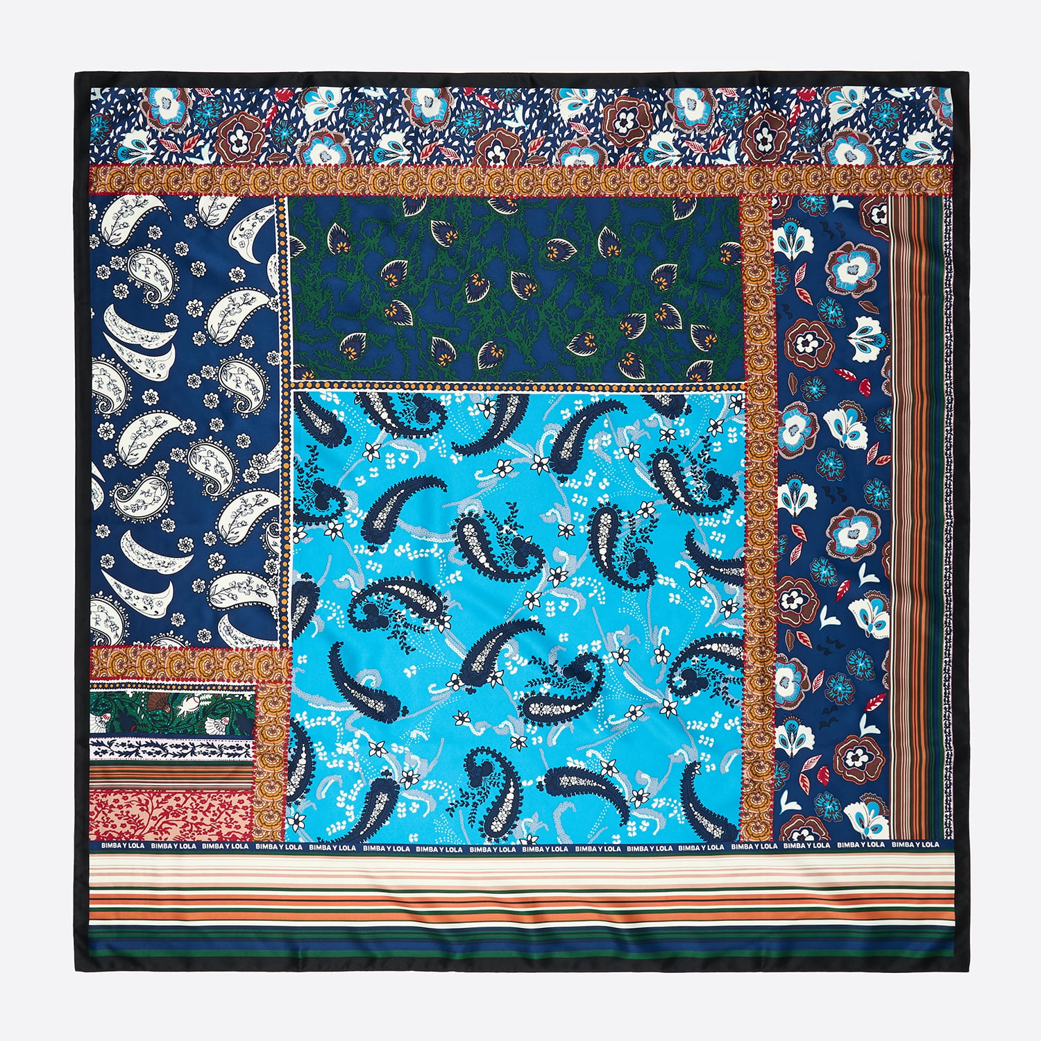 Chusta patchwork paisley i kwiaty
