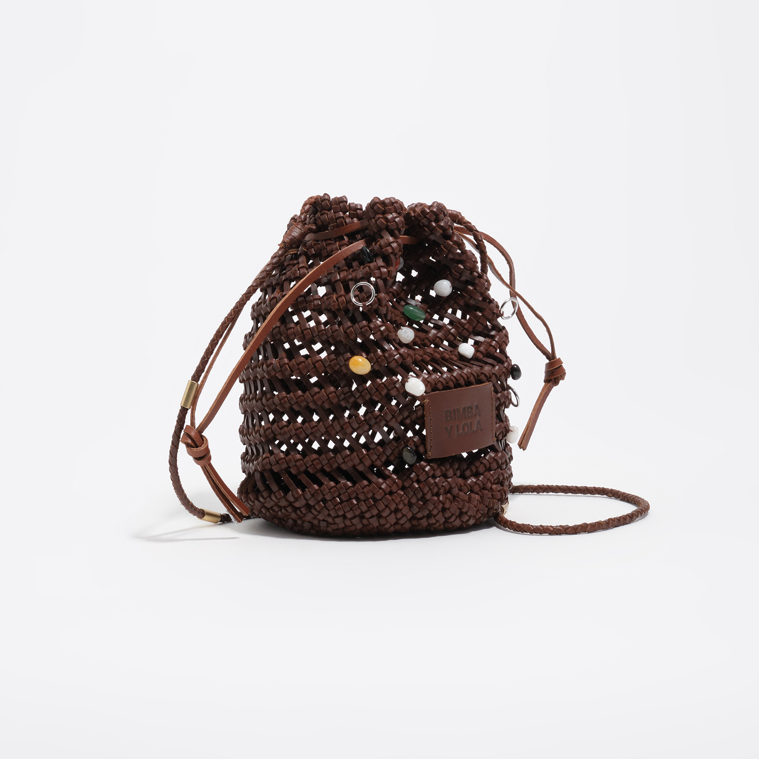 Bimba Y Lola Nut Wal Plaited Leather Mini Bag
