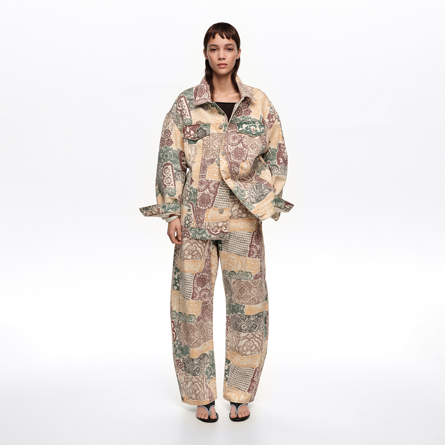Kurtka oversize denim Lace kość słoniowa 2
