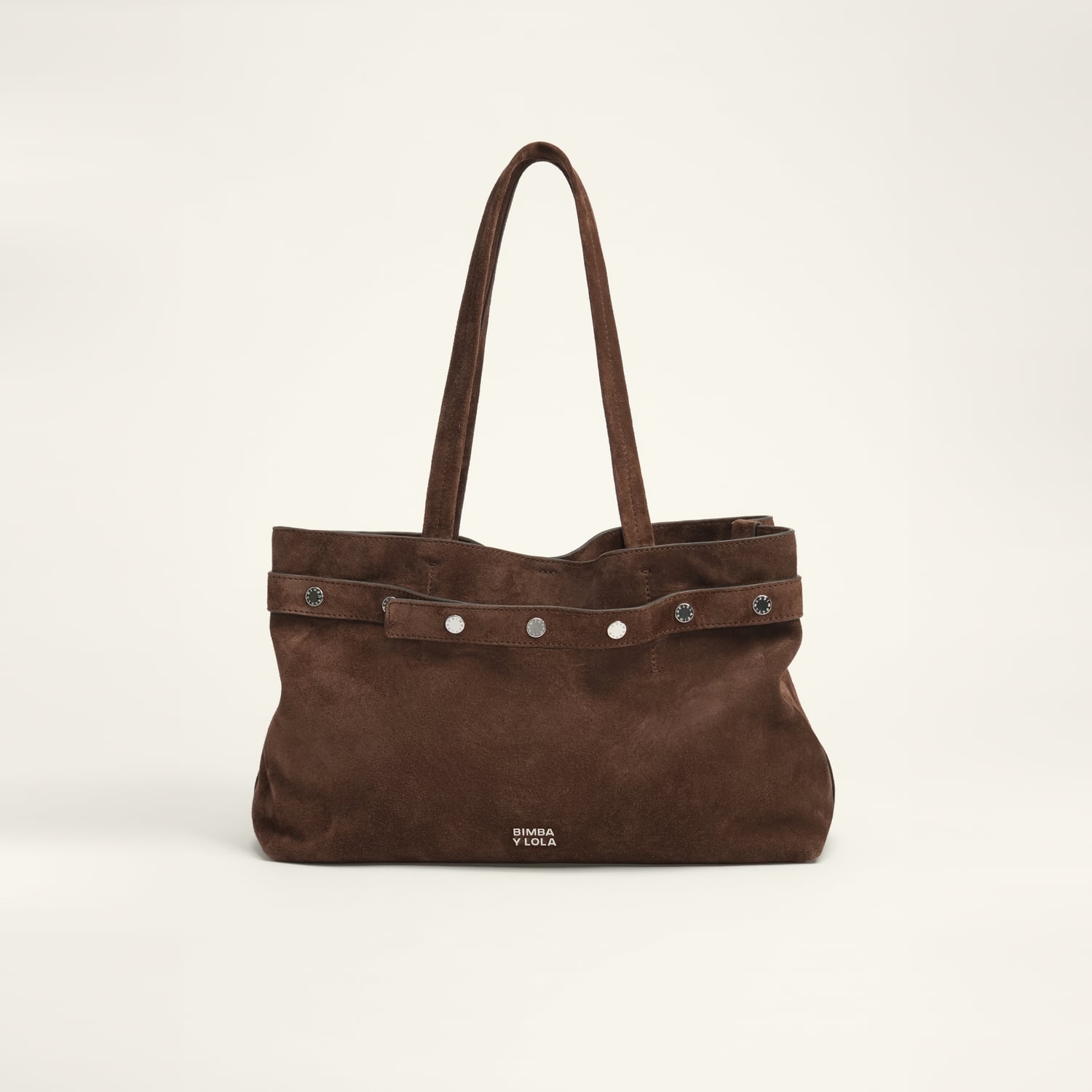 Torba shopper zatrzaski dwoina kawowa 2