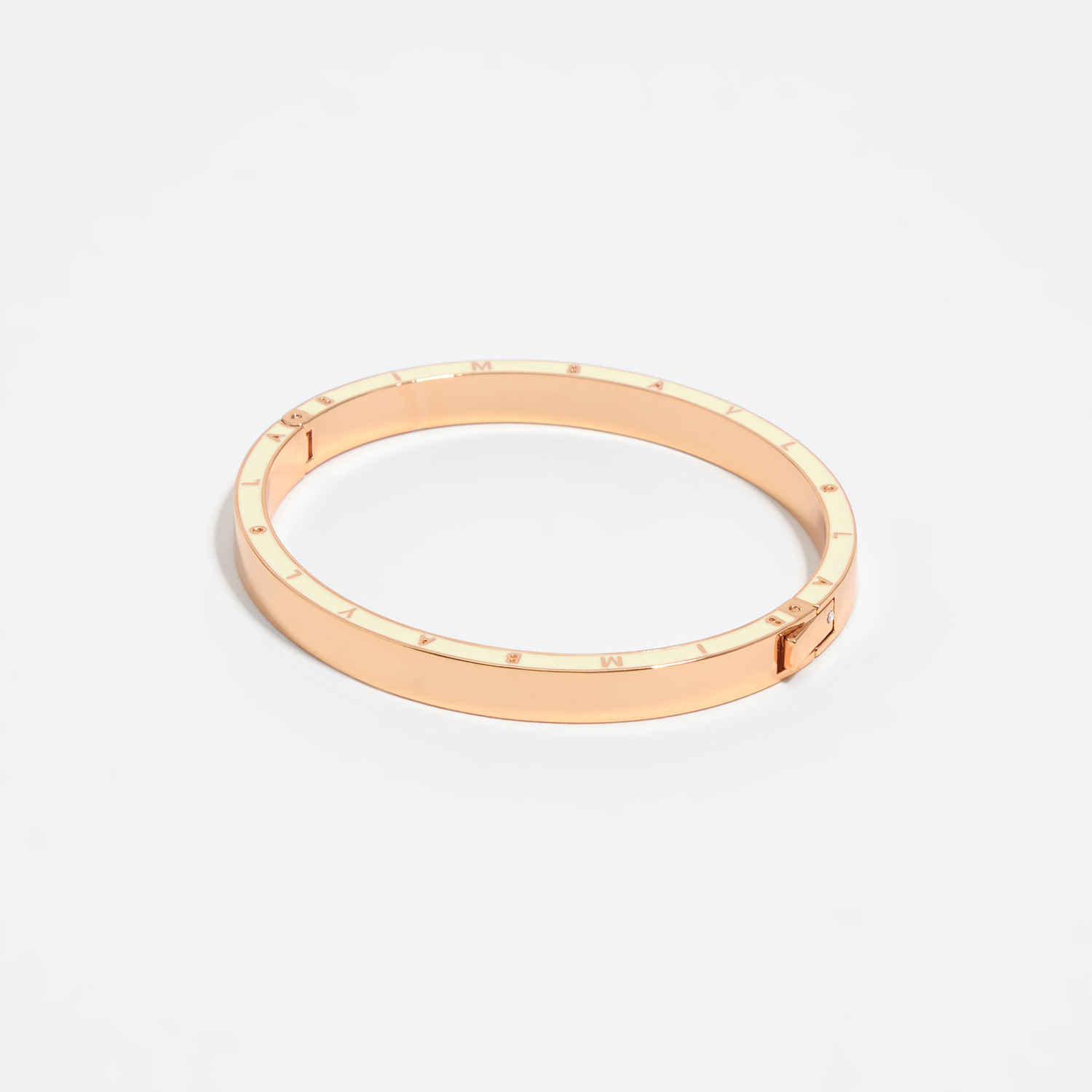 Bimba Y Lola Off White Rigid Ivory Logo Bracelet