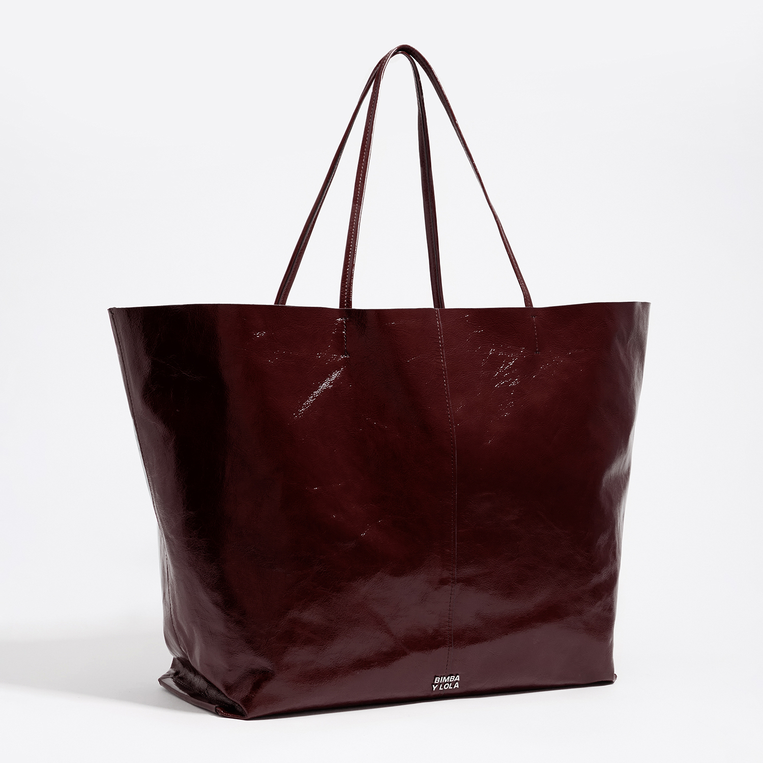 Bimba Y Lola Chestnut Maxi Leather Shopper Bag