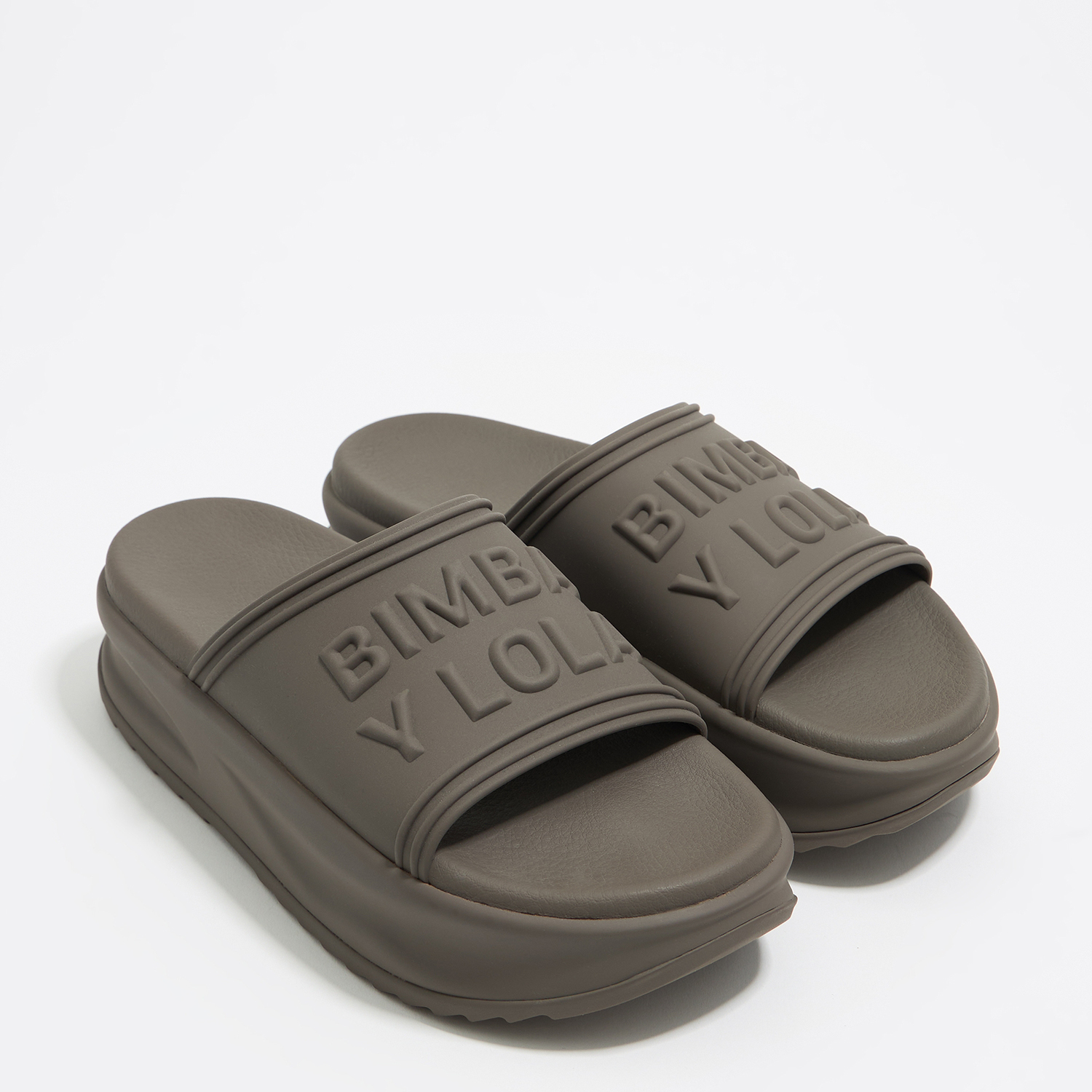 Klapki platforma khaki