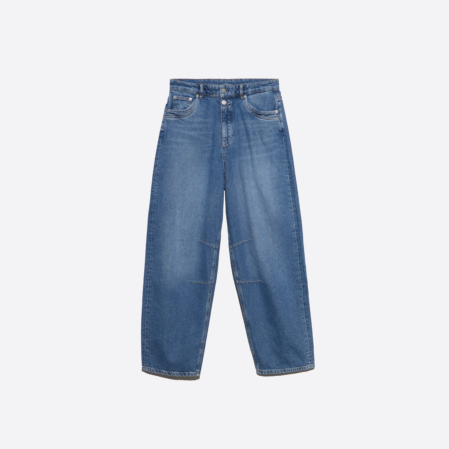 BARREL- Spodnie denim 5 kieszeni ciemnoniebieskie średni niebieski odcień dżinsu