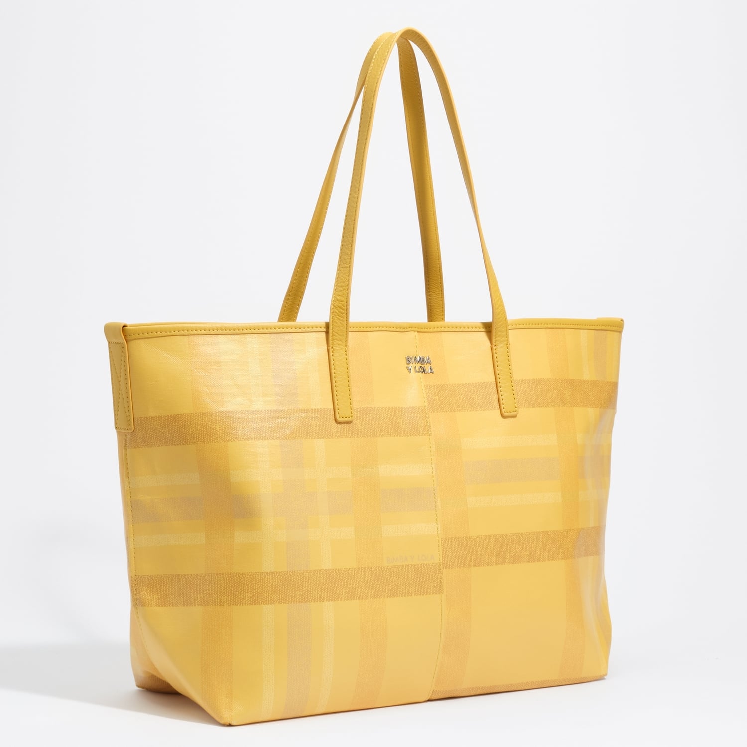 Torba shopper duża tartan żółta