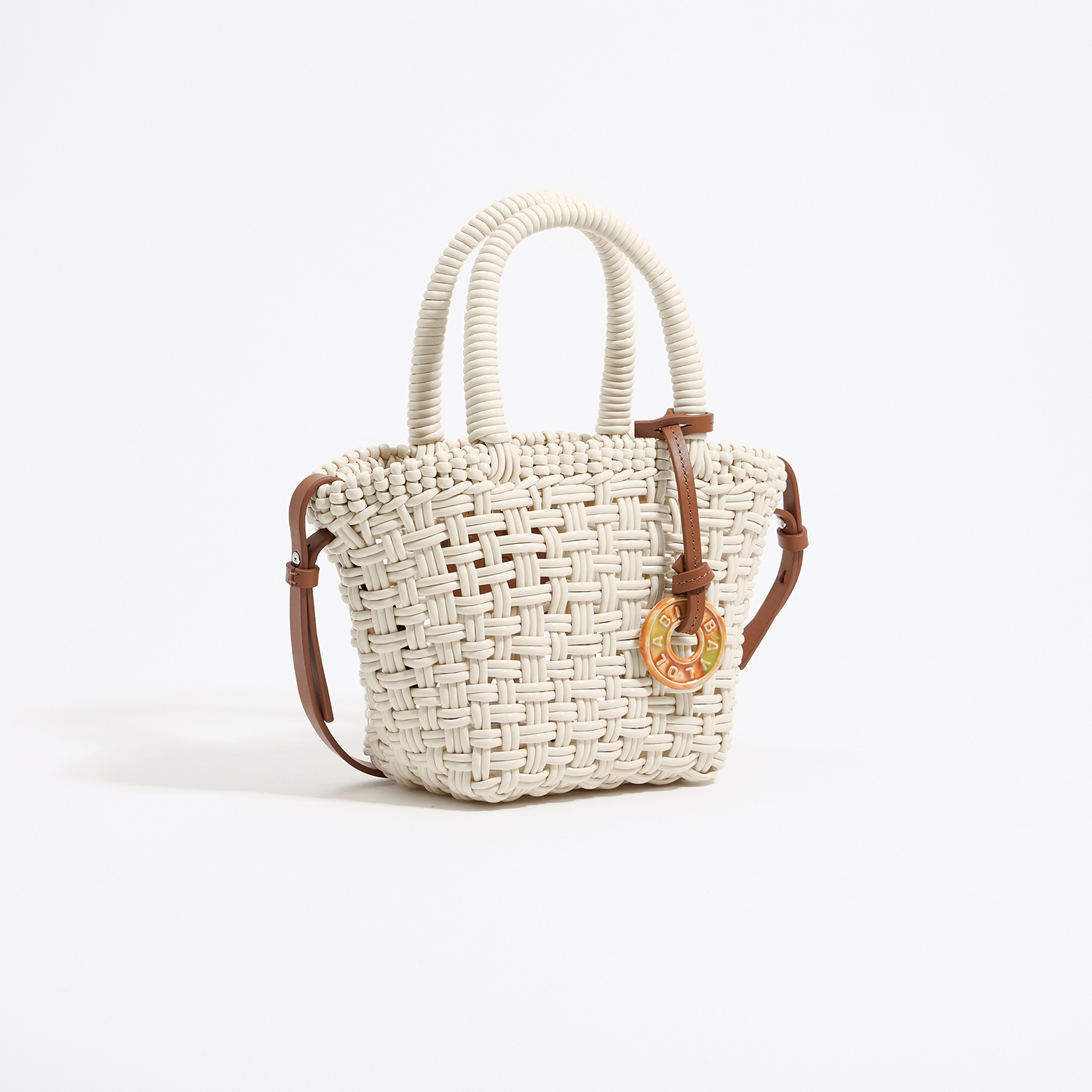 Torebka shopper pleciona kość słoniowa 2