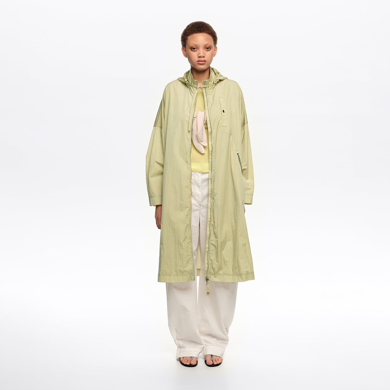 Bimba Y Lola Light Green Long Fluid Trench