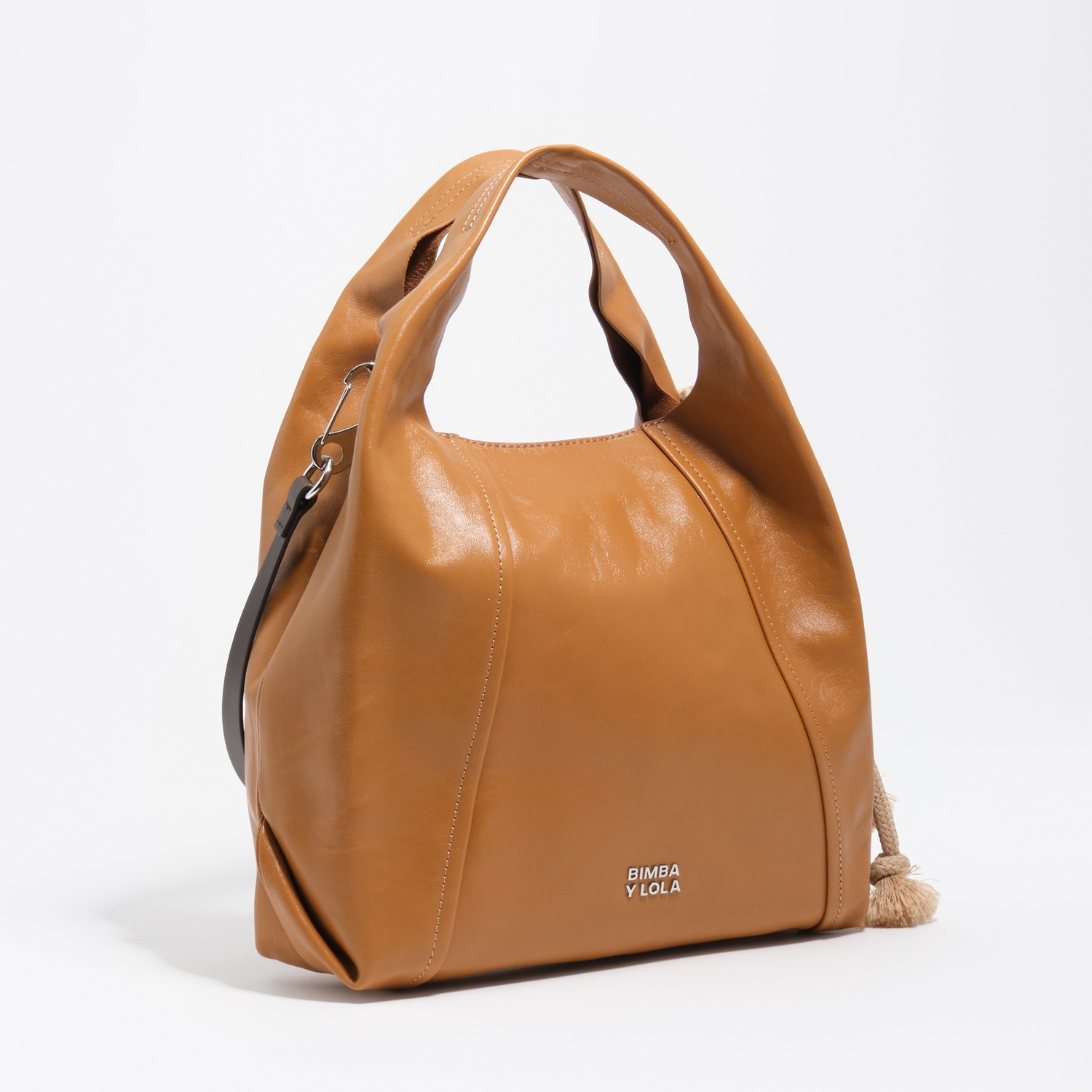 Bimba Y Lola Toffee Medium Leather Paper Bag