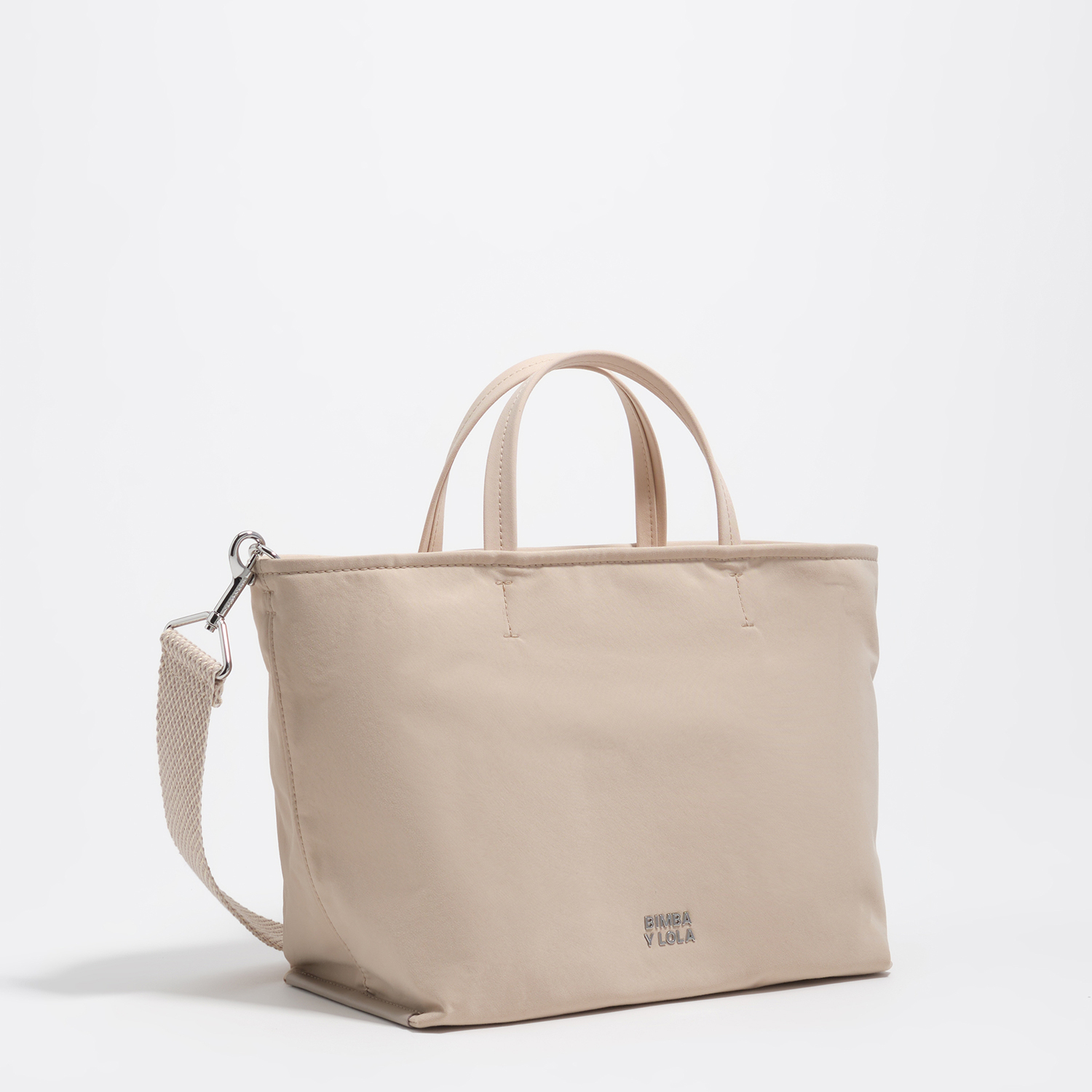 Bimba Y Lola Sand Medium Gabardine Shopper Bag