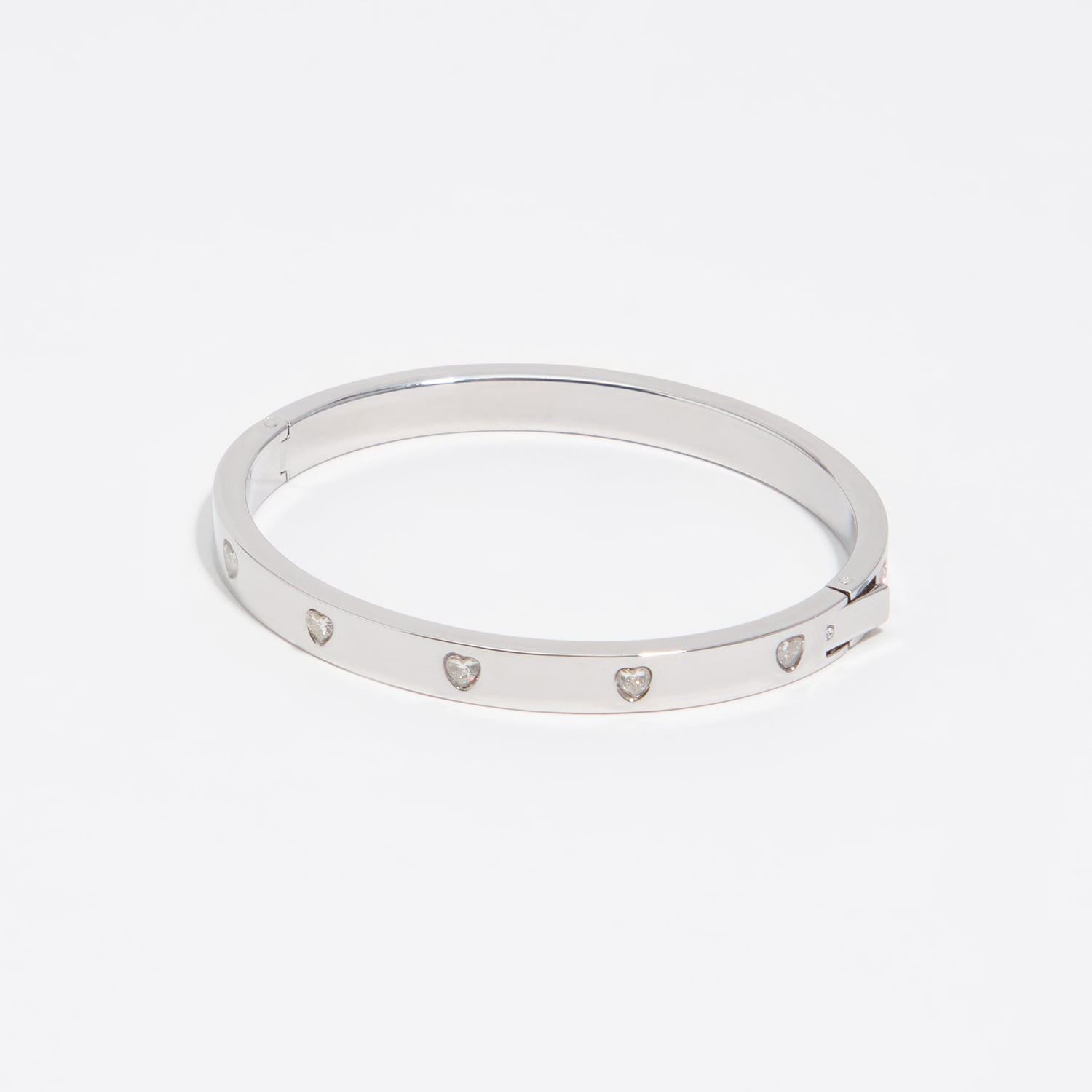 Bimba Y Lola Dark Silver Silver Heart Crystal Bracelet