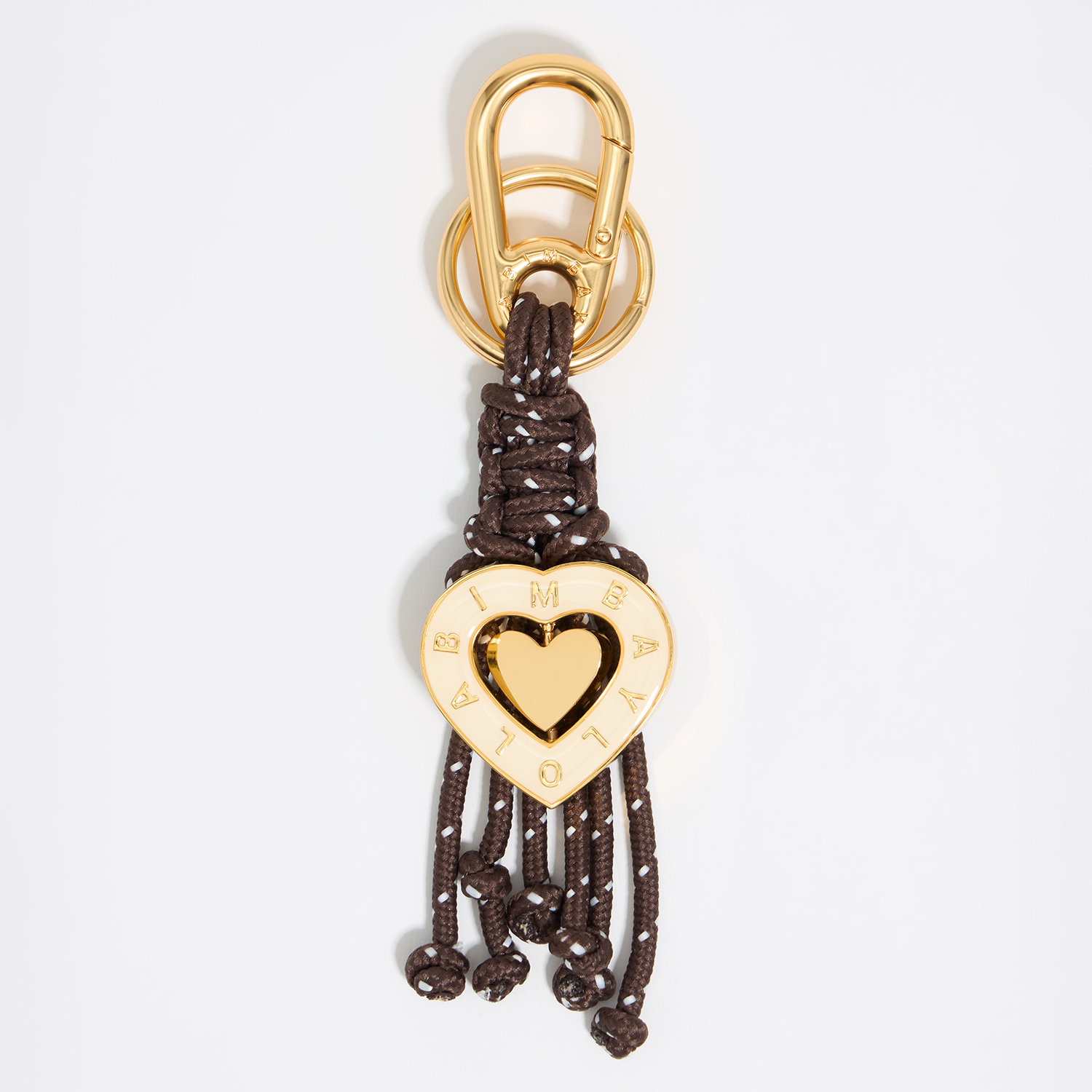Bimba Y Lola Ivory Heart Key Ring With Ropes