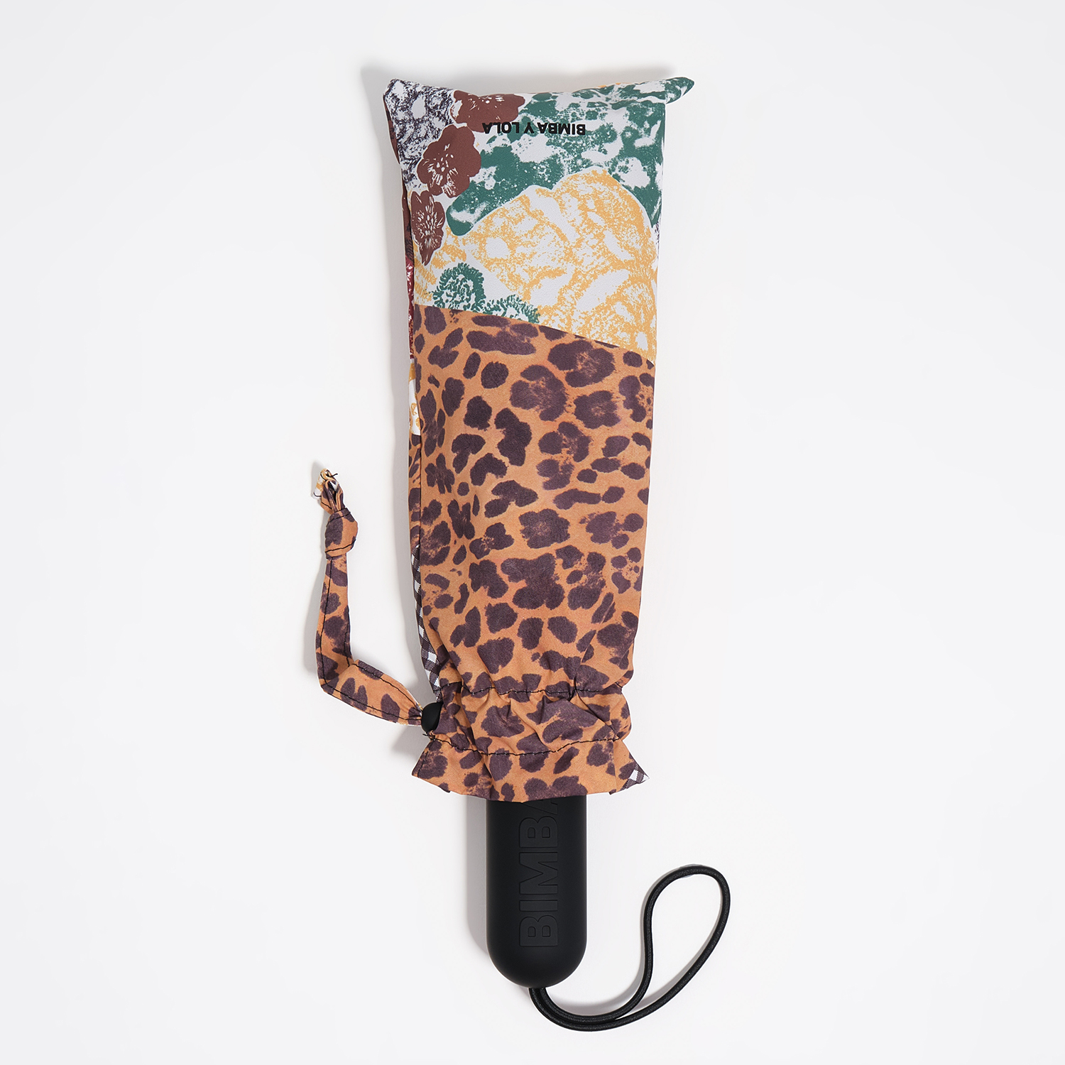 Bimba Y Lola Brown Patchwork Print Umbrella