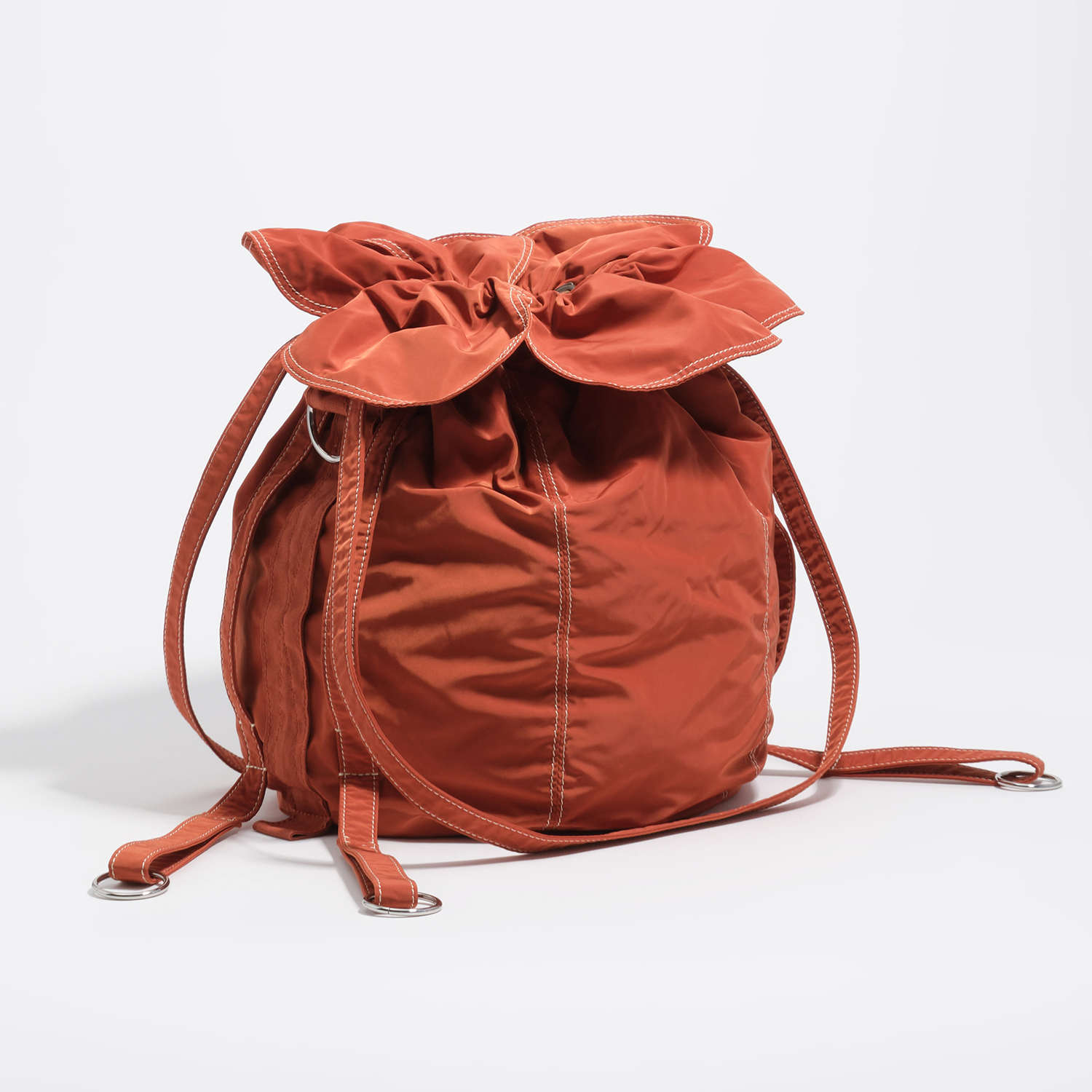 Bimba Y Lola Burnt Orange Woven Large Pétalo Bag