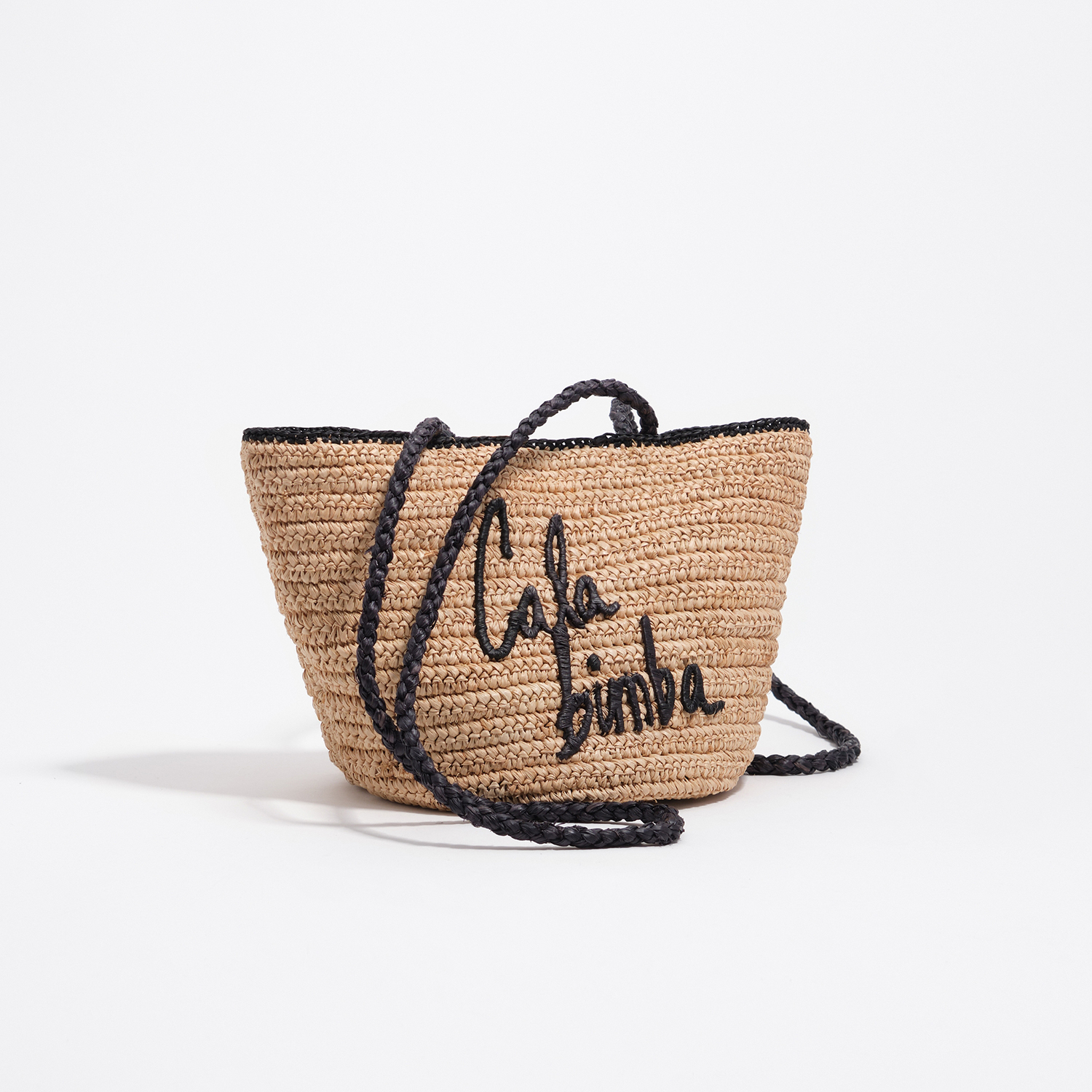 Bimba Y Lola Natural Small Raffia Basket Bag