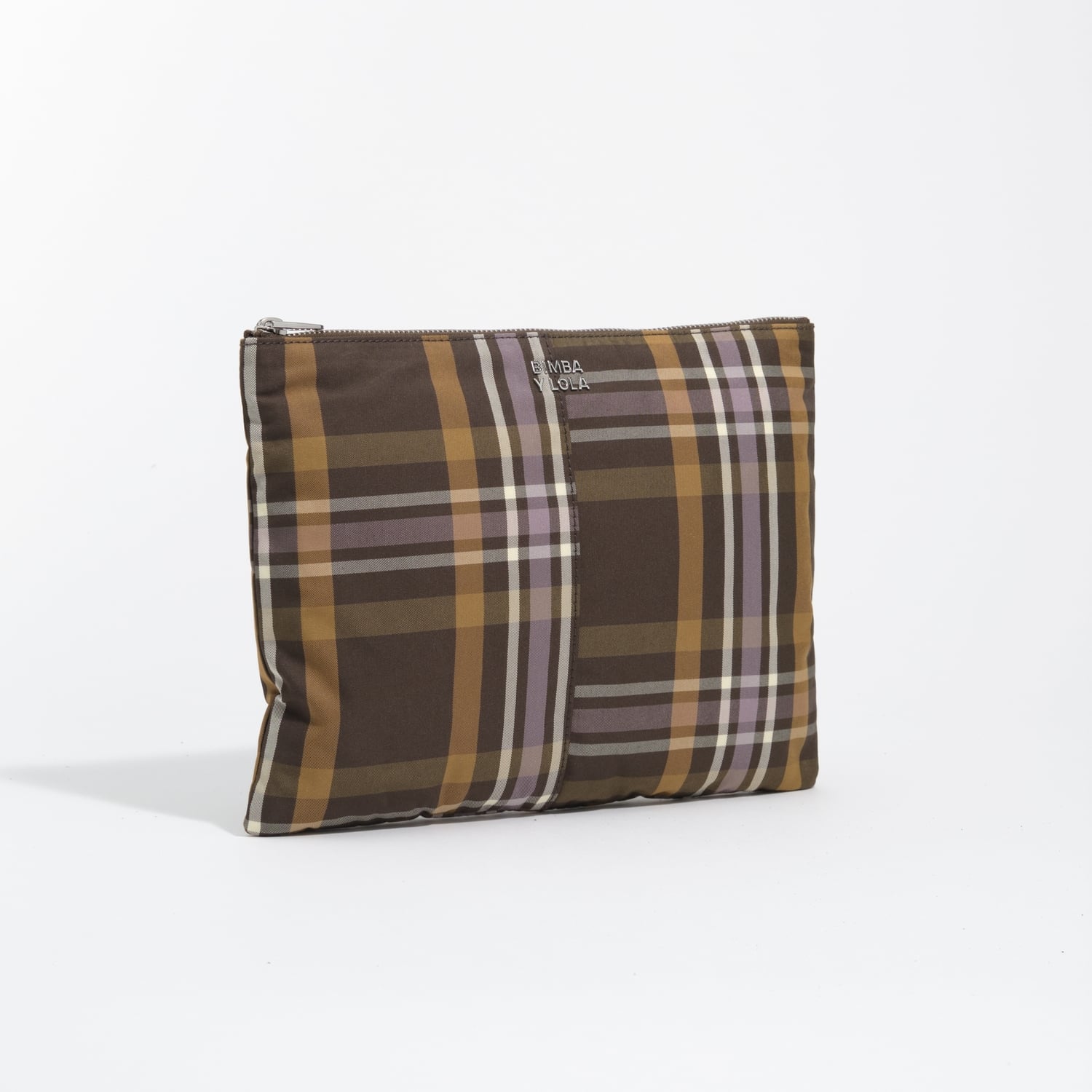 Saszetka patchwork żakard tartan hunter green