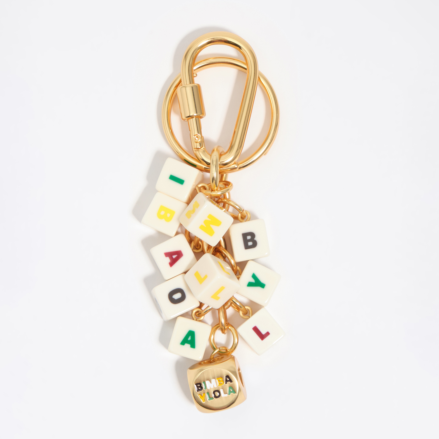 Bimba Y Lola Gold Resin Dice Key Ring