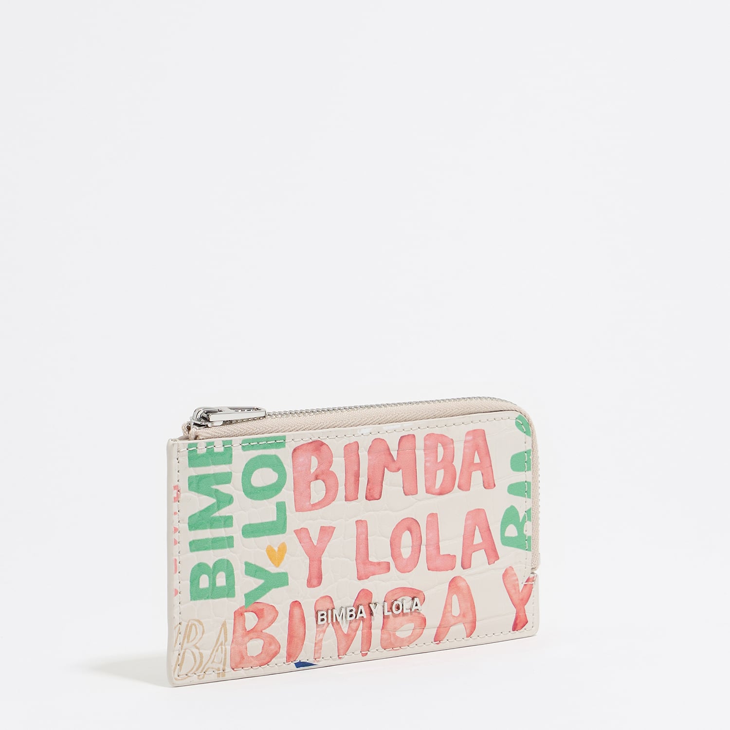 Etui na karty portmonetka print BIMBA logo kość słoniowa