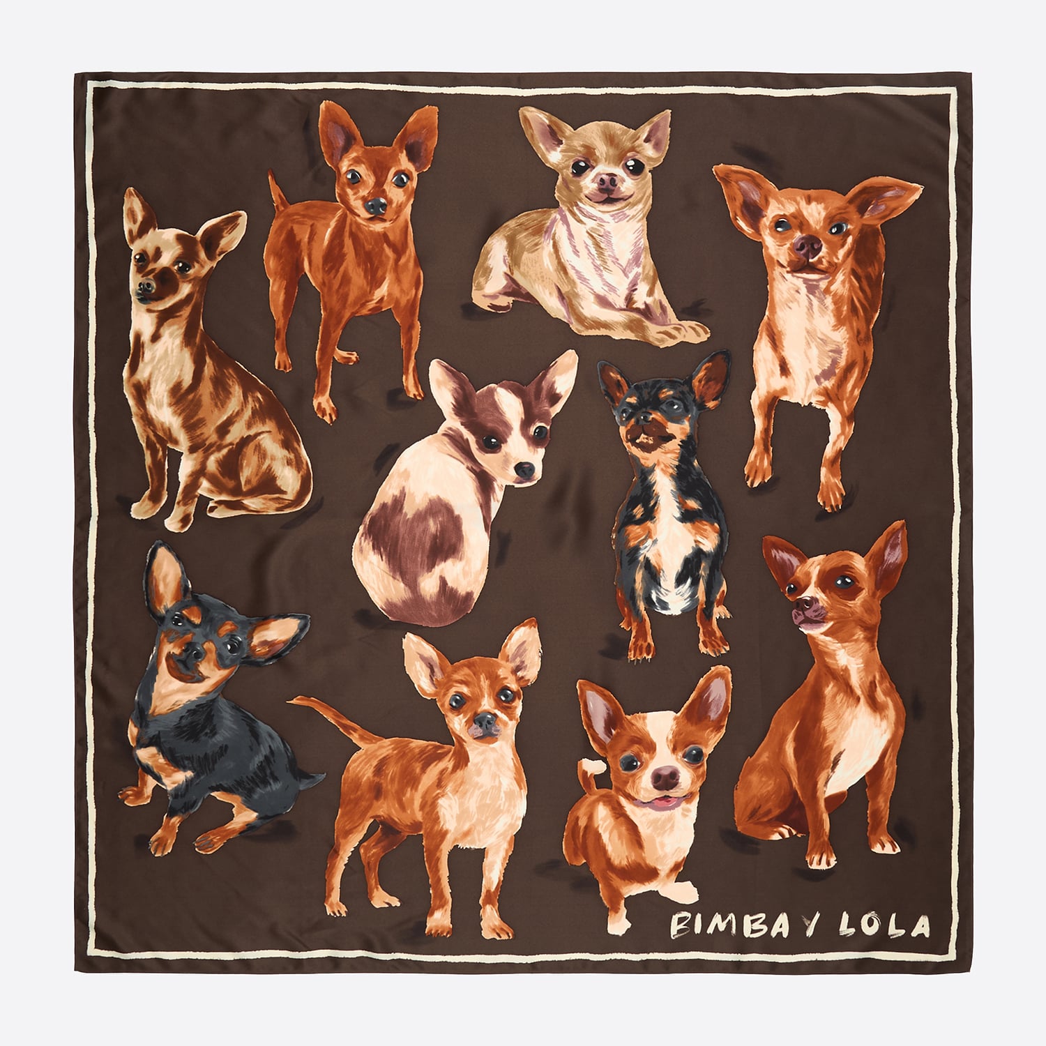 Bimba Y Lola Brown Chihuahua Scarf