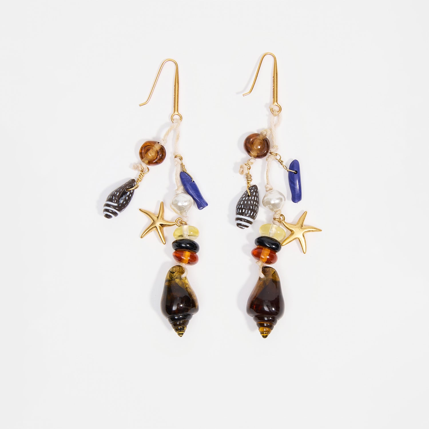 Bimba Y Lola Amber Starfish And Seashell Earrings