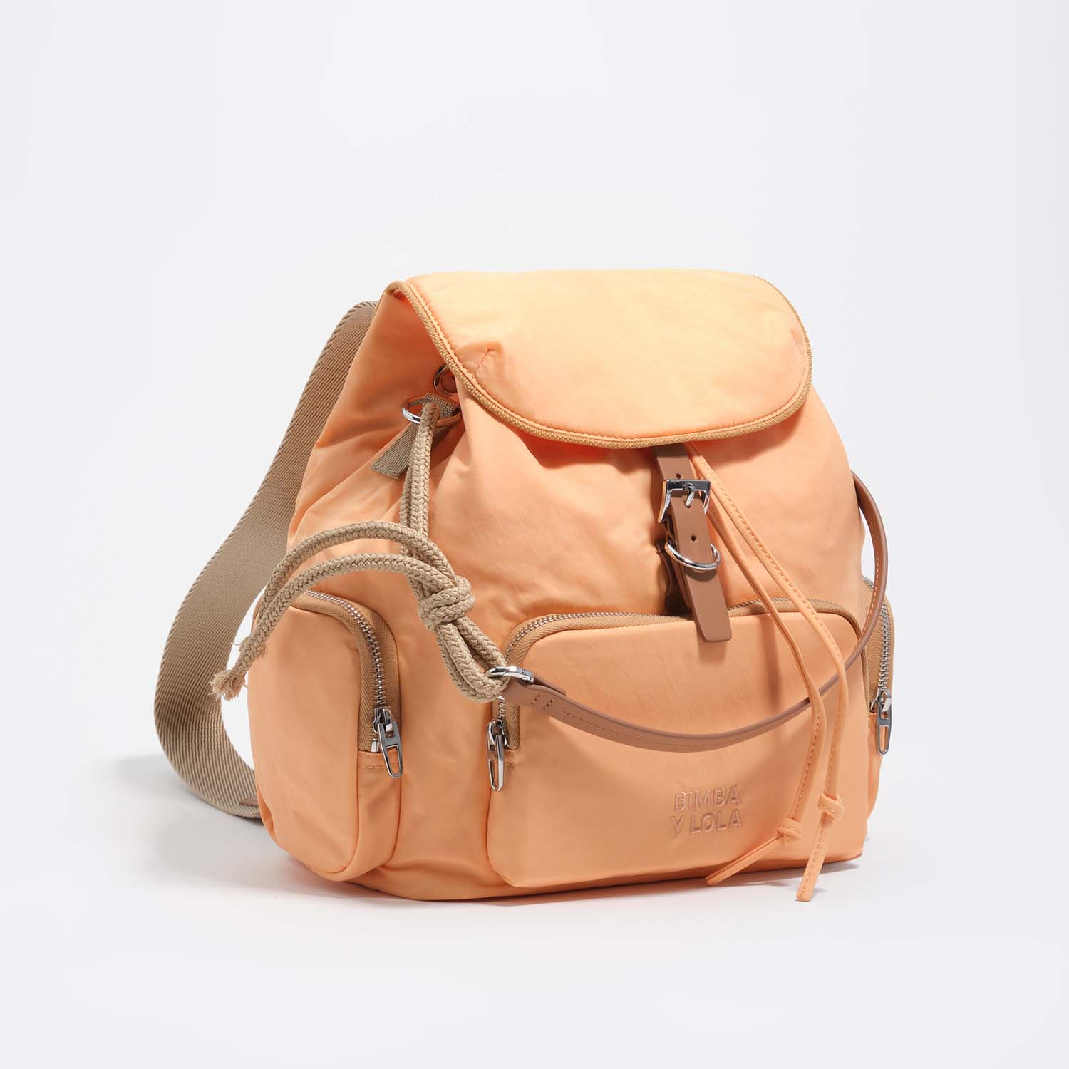 Bimba Y Lola Orange Sorbet Nylon Pocket Backpack