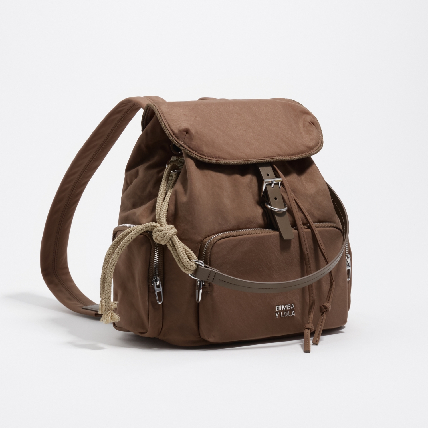 Bimba Y Lola Nougat Nylon Pocket Backpack