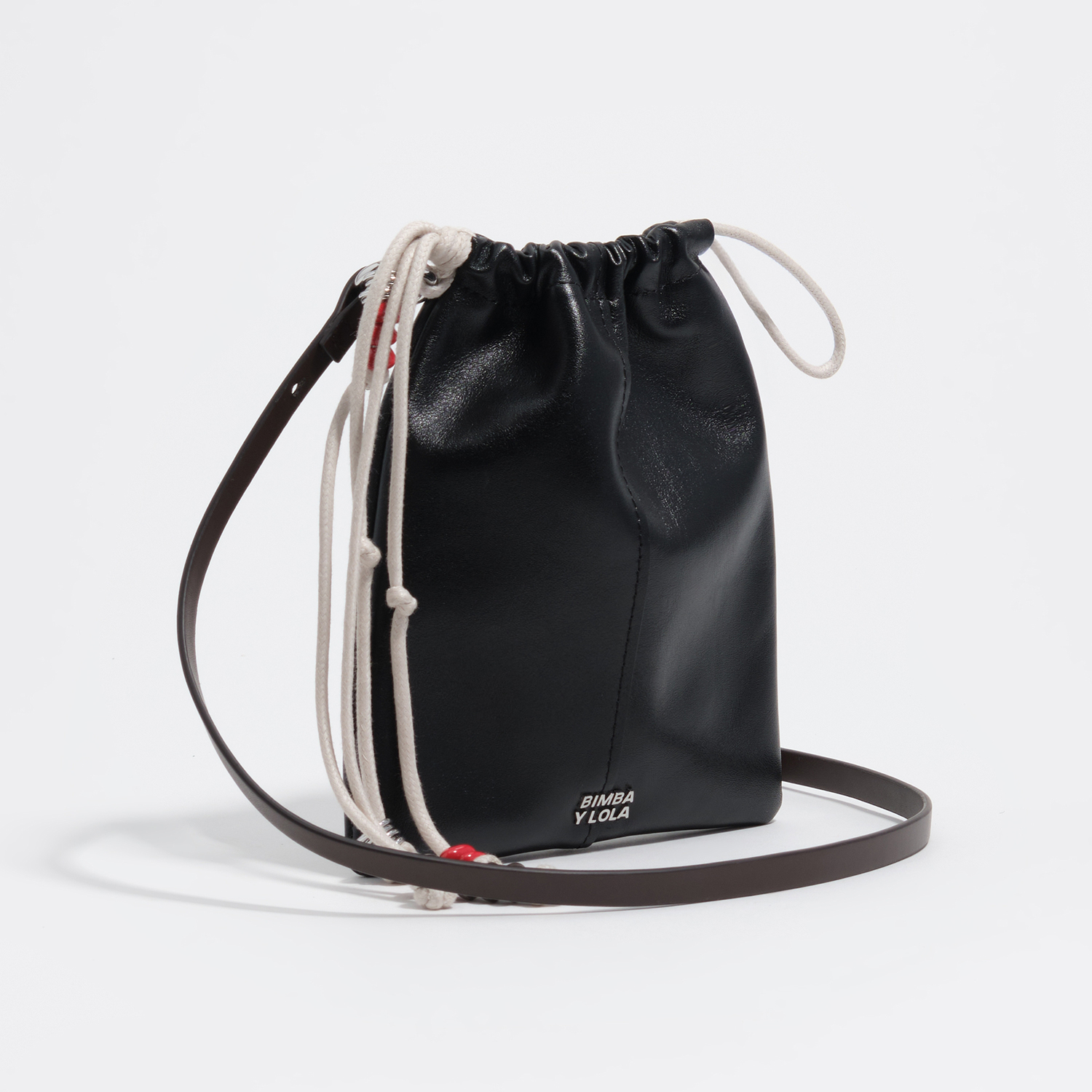 Bimba Y Lola Black Leather Mini Paper Bag