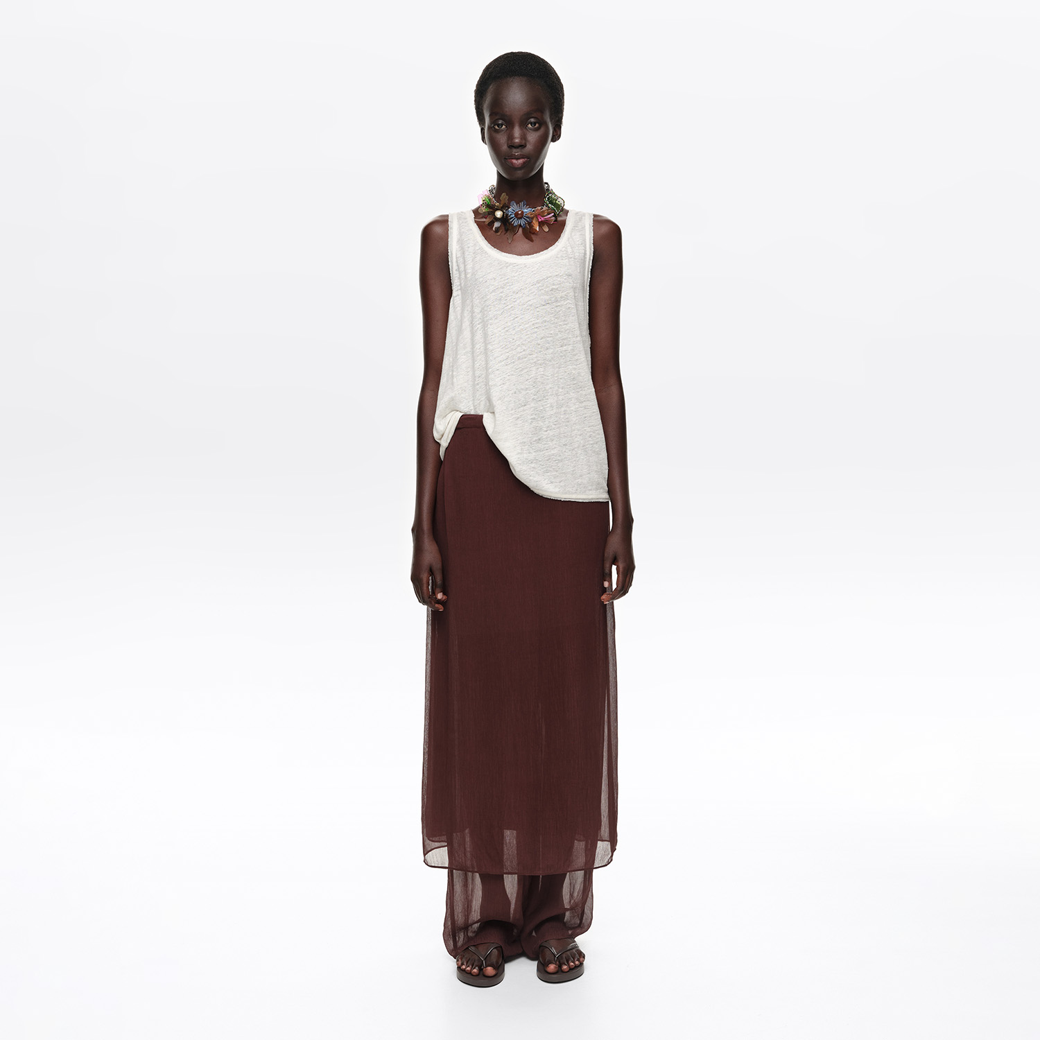 Bimba Y Lola Brown Textured Skort