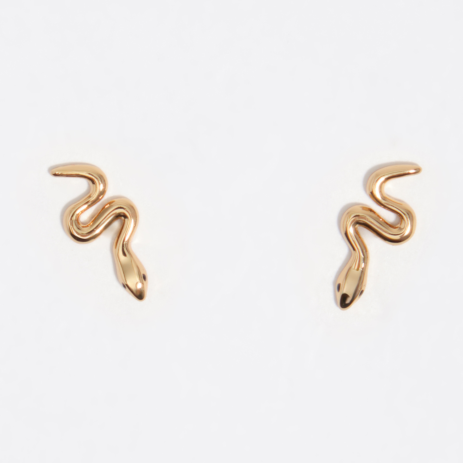 Bimba Y Lola Gold Mini Snake Earrings