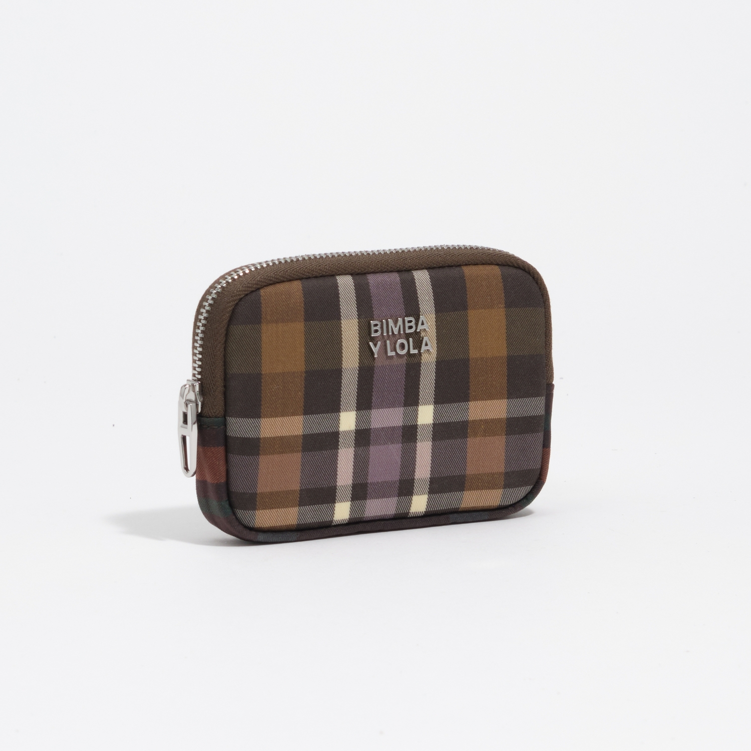 Portmonetka woskowane wykończenie tartan hunter green