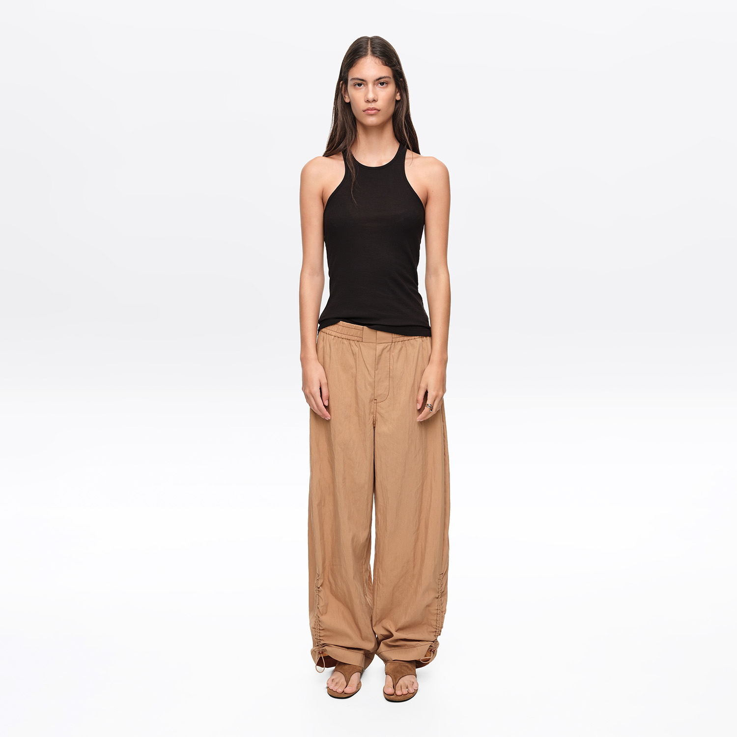 Spodnie marszczone jogger toffee