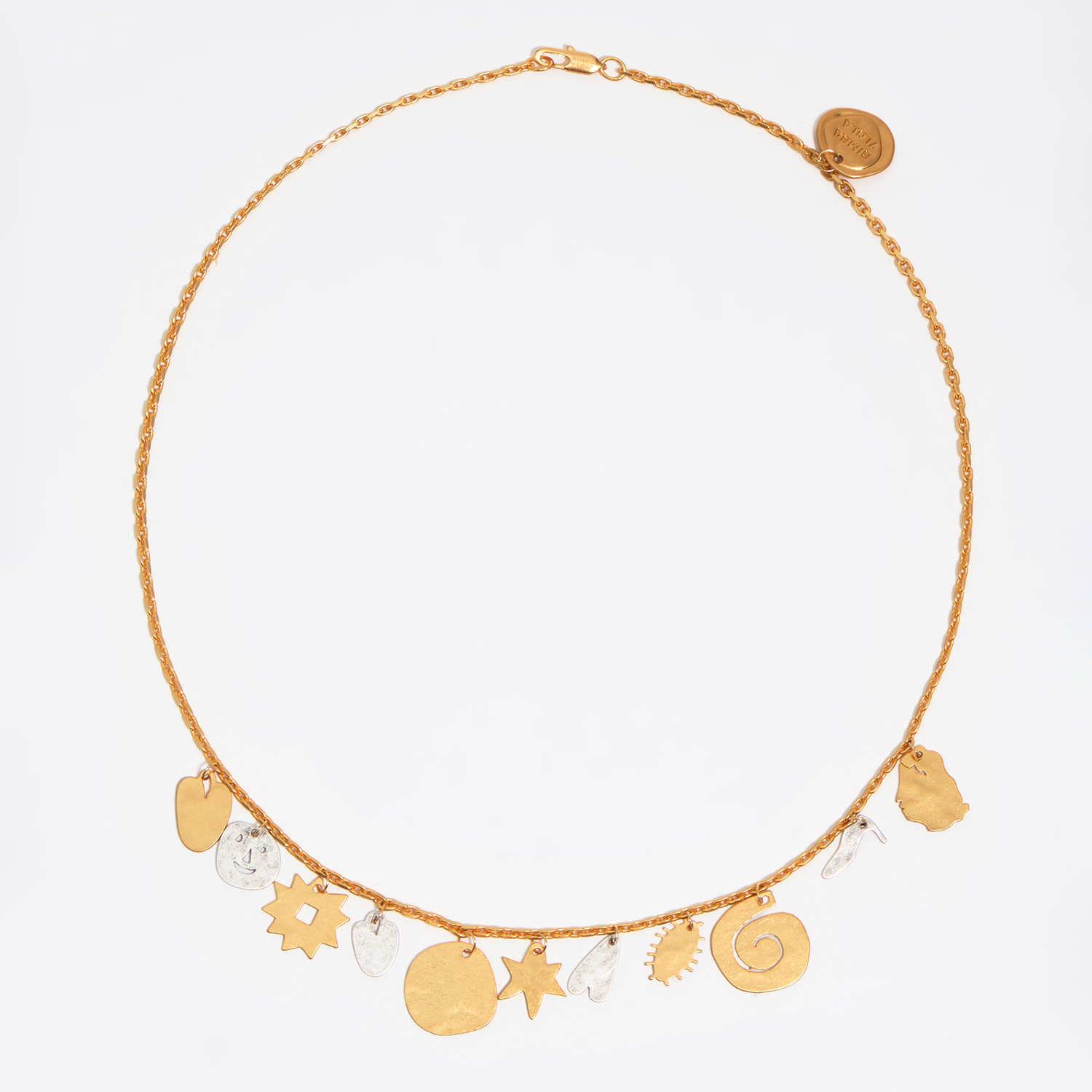 Bimba Y Lola Multigold Two-Tone Metal Silhouette Necklace