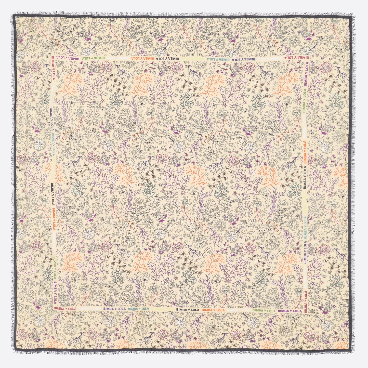 Szal kwiaty kontury ramka logo