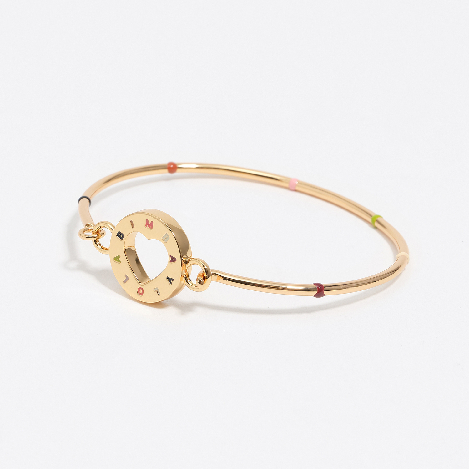 Bimba Y Lola Gold Rigid Logo Bracelet